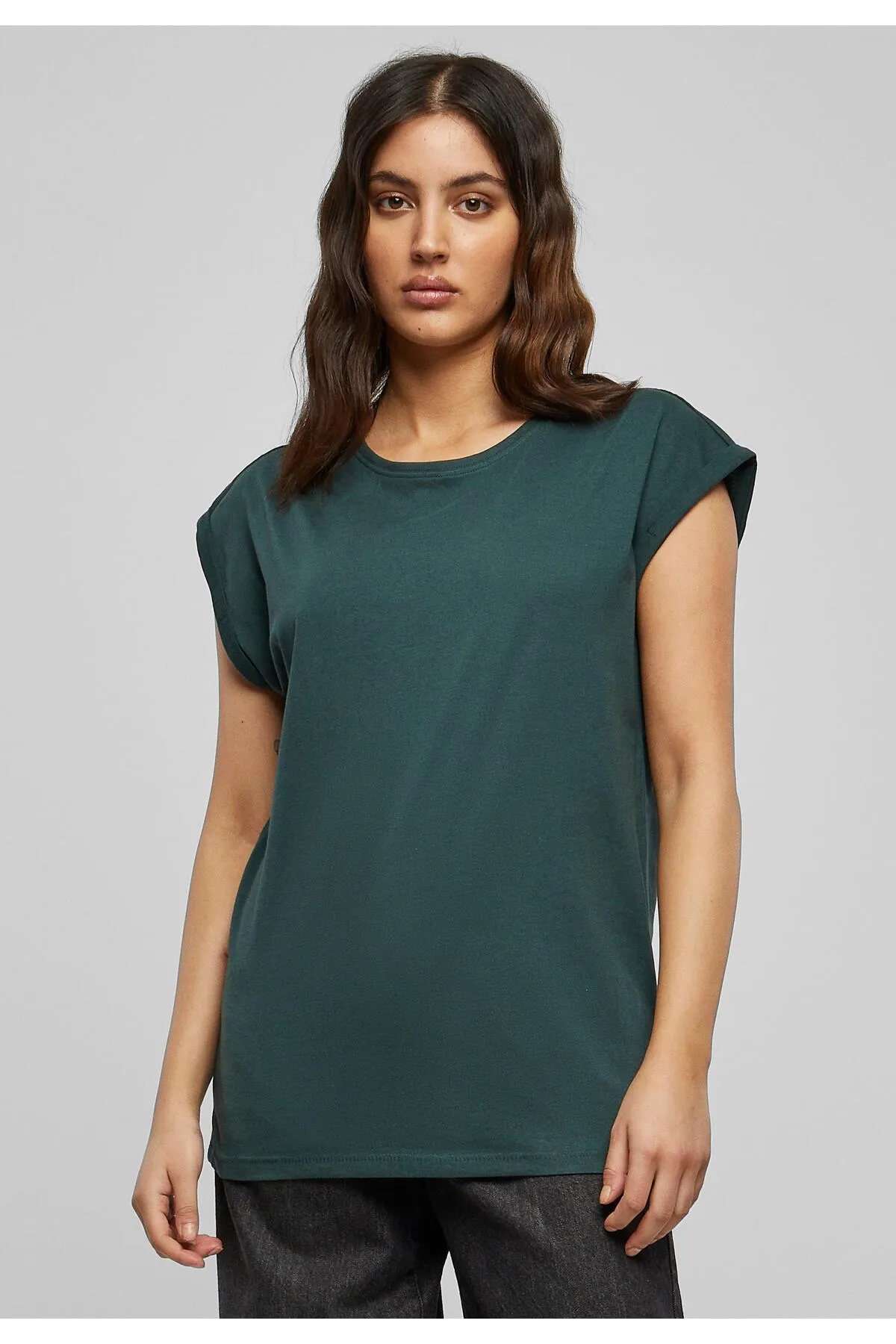 Urban Classics  Damen T-Shirt mit verlängerter Schulterpartie für Damen