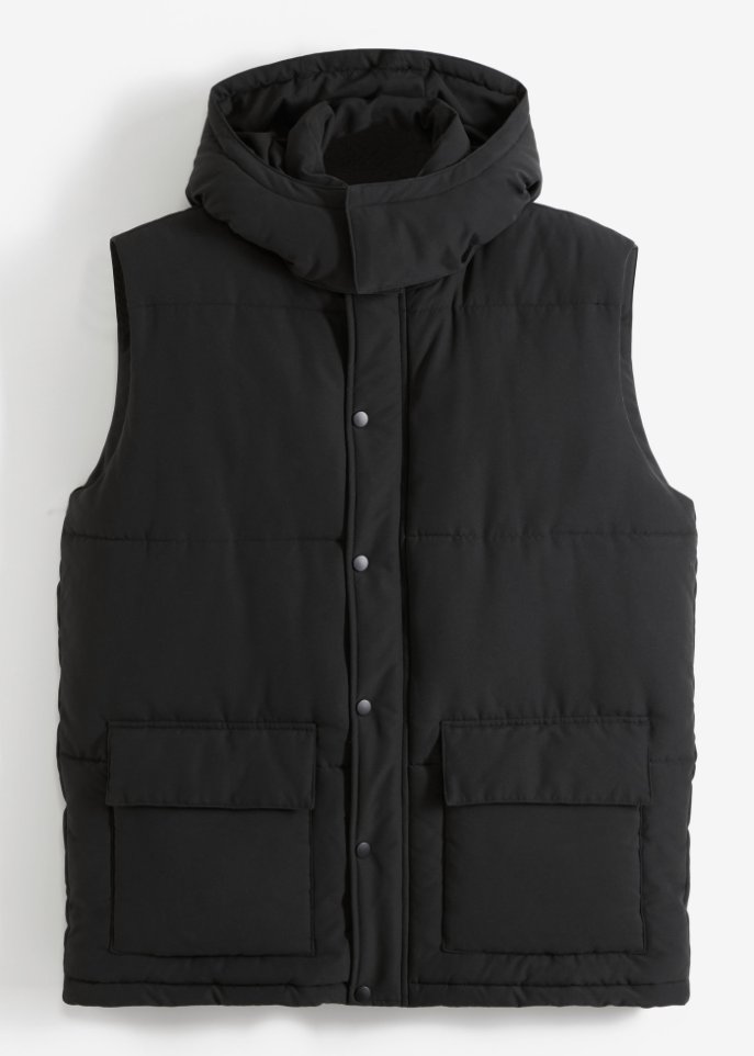 Steppweste mit abnehmbarer Kapuze aus recyceltem Polyester