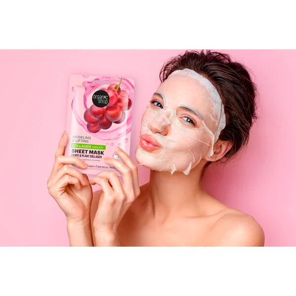 Maska za obraz s kolagenom Organic Shop