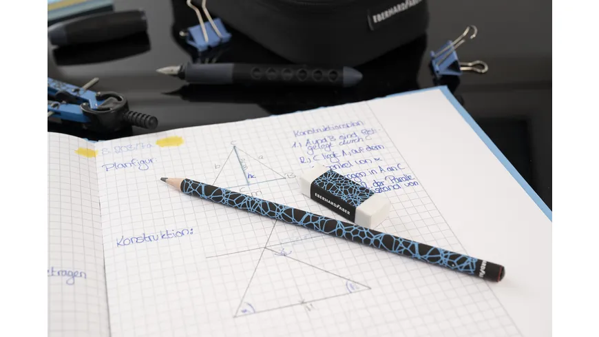 EBERHARD FABER Bleistifte+Radierer neon blau/schwarz BK neon blau nschwarz