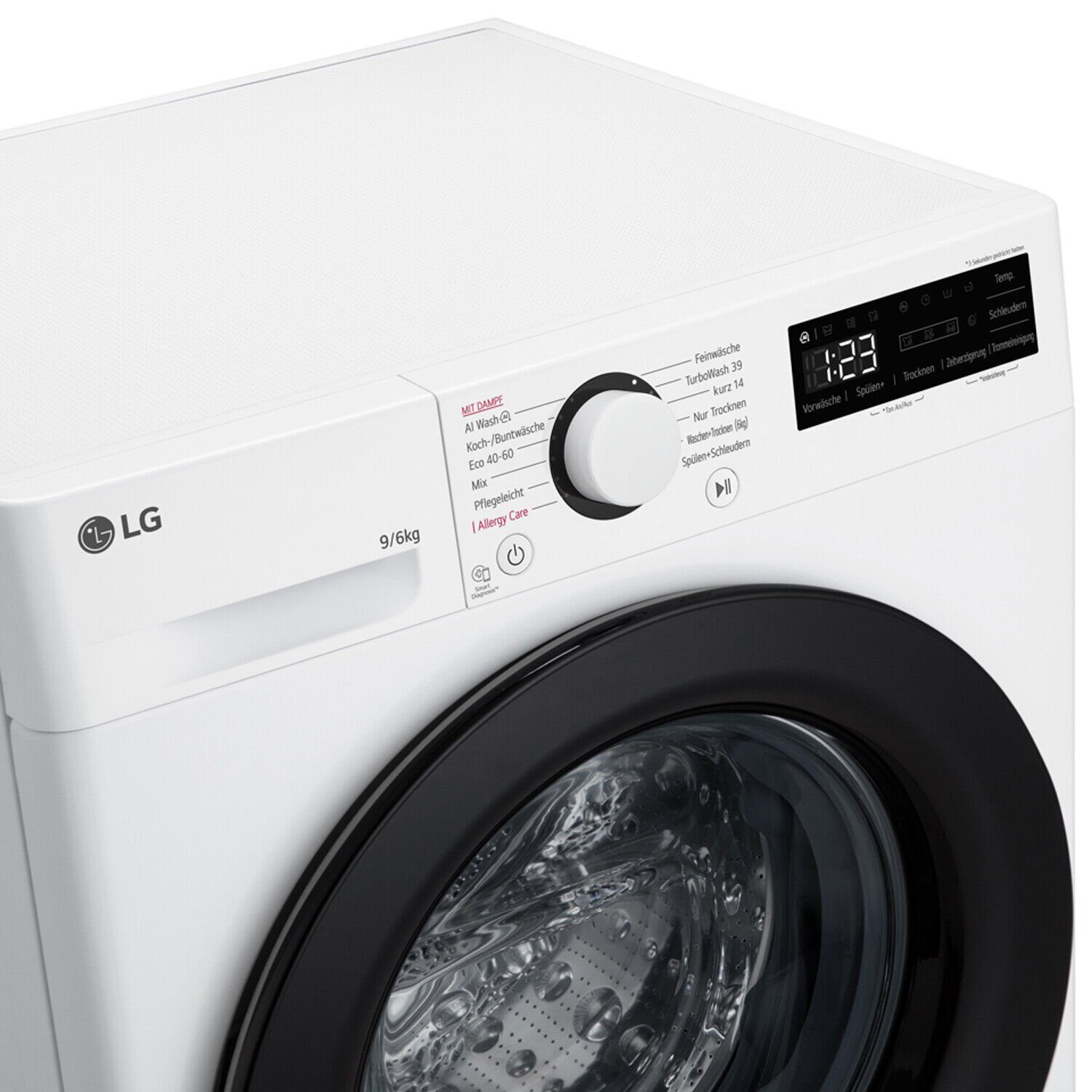 LG Waschtrockner W4WR42966, 9,00 kg, 6 kg, 1400 U/min, AI DD® / TurboWash® 360° / AquaLock® / Smart Diagnosis®