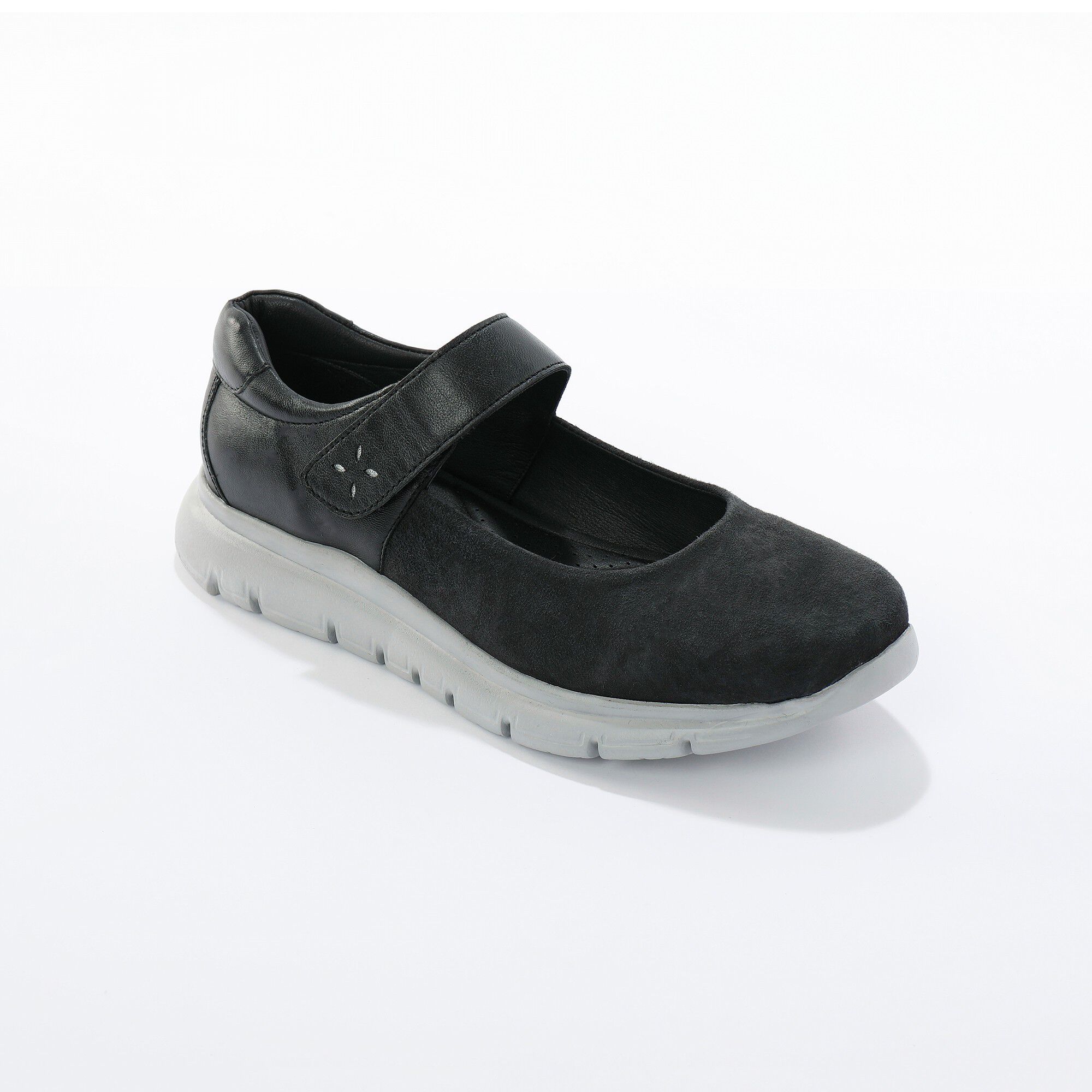 Ballerines de marche scratchées, cuir