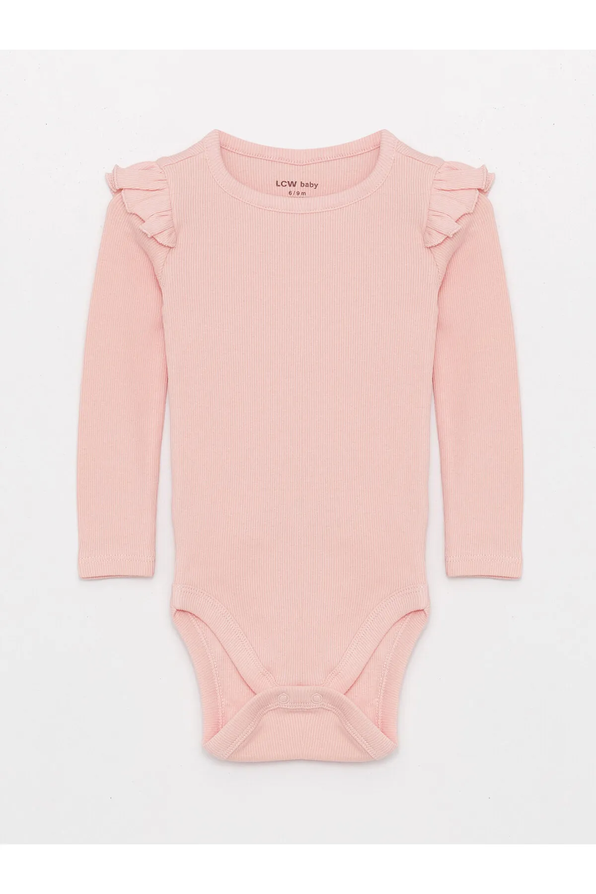 LC Waikiki  Basic-Bodysuit mit Rundhalsausschnitt und Druckknopfverschluss für Babys (Mädchen)