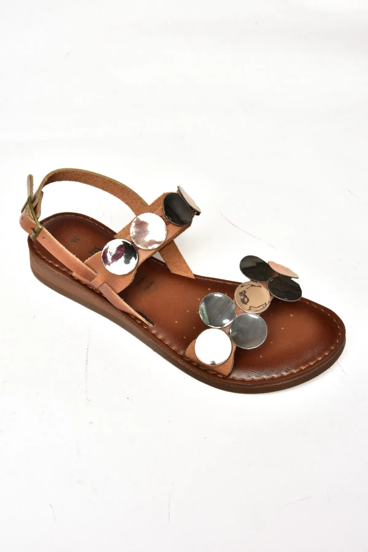 Fox Shoes  Braune Damensandalen aus echtem Leder K374680603
