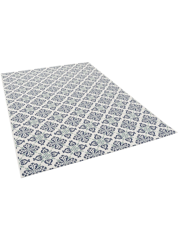 Pergamon In- und Outdoor Teppich Carpetto Fliesenoptik in Creme günstig kaufen 80 x 150cm