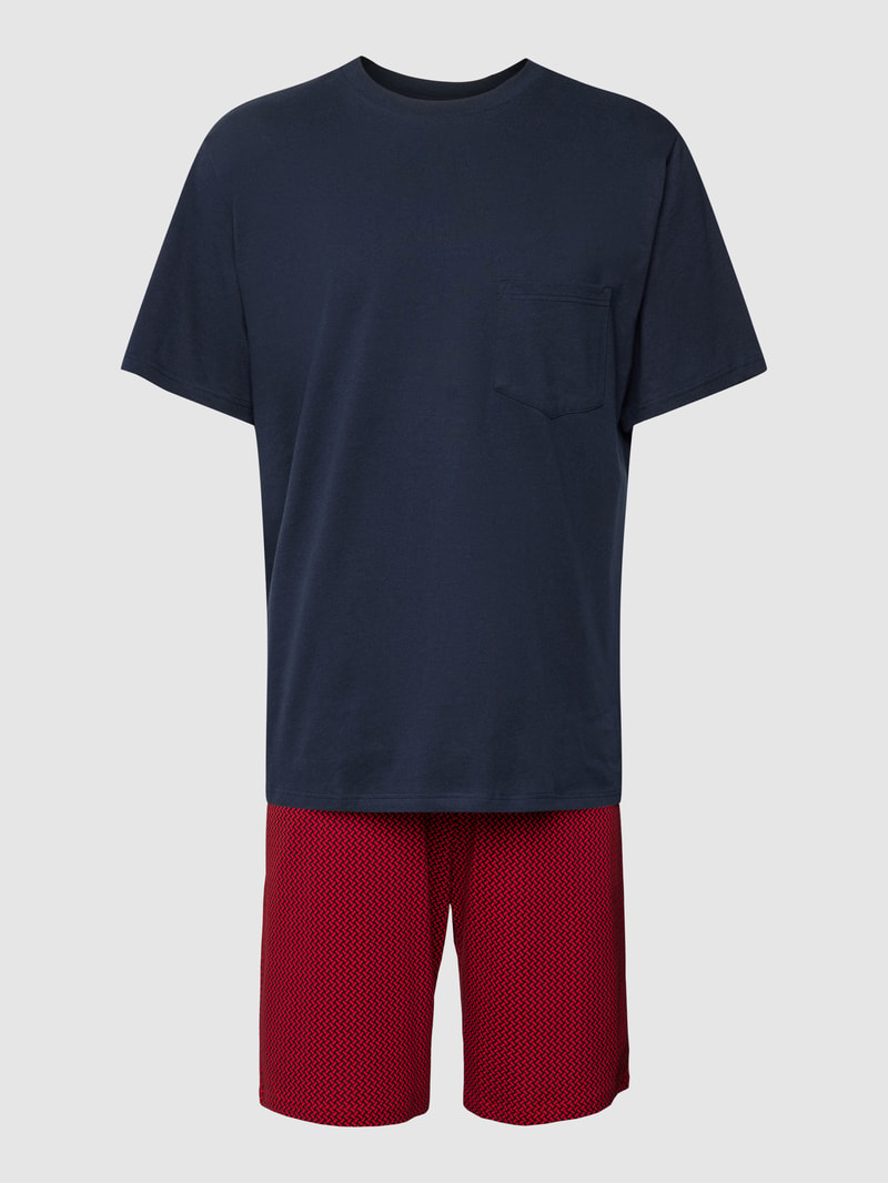 Pyjama mit Brusttasche in rot