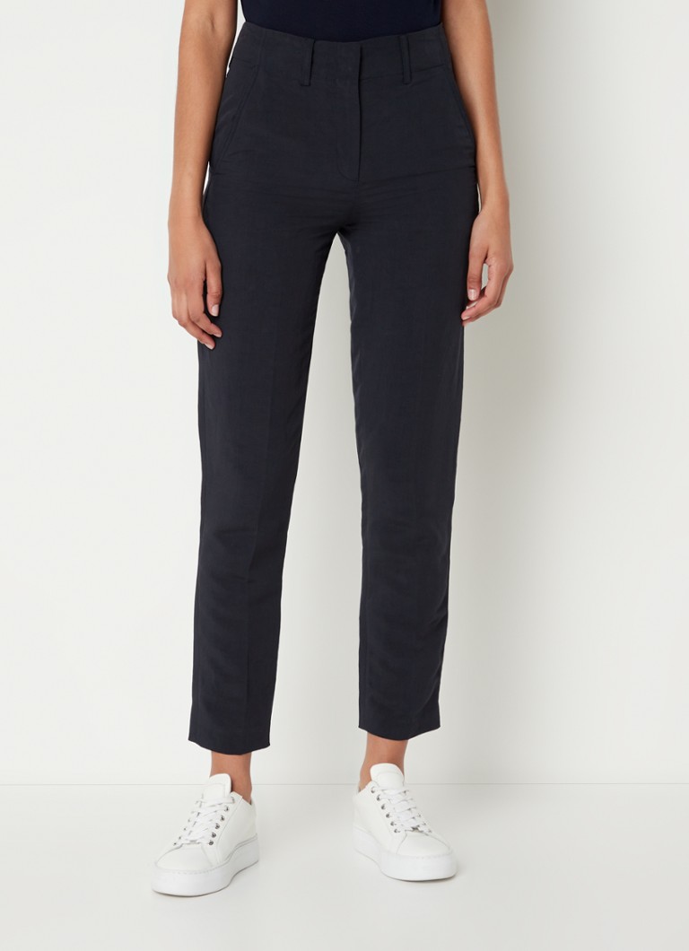 Calça cropped de cintura alta e corte reto Elinna da Gerard Darel em mistura de linho.