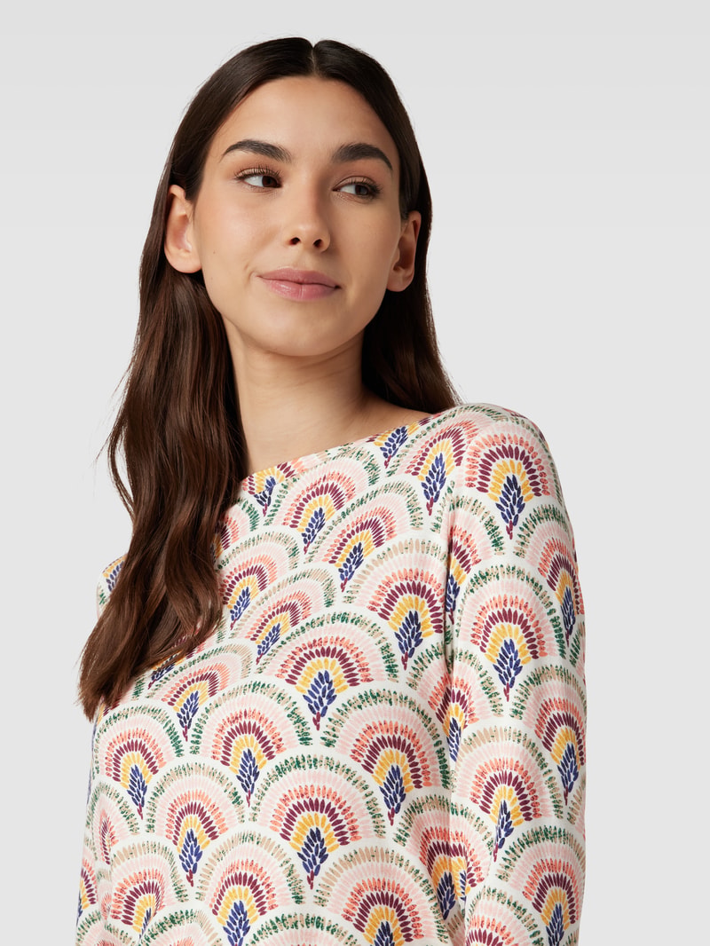 T-Shirt mit 3/4-Arm in offwhite