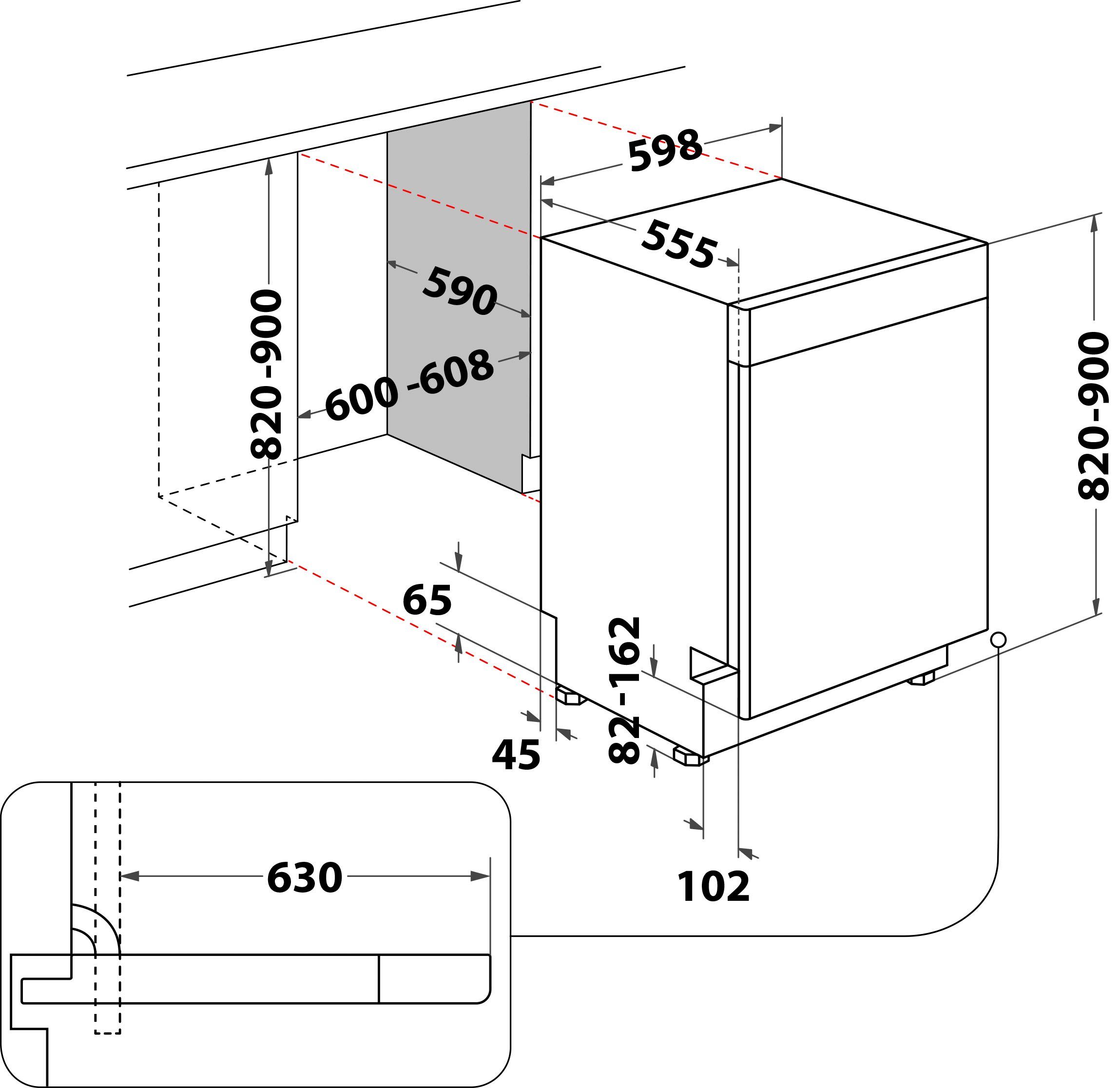 BAUKNECHT Unterbaugeschirrspüler, B7U HP43 X, 15 Maßgedecke