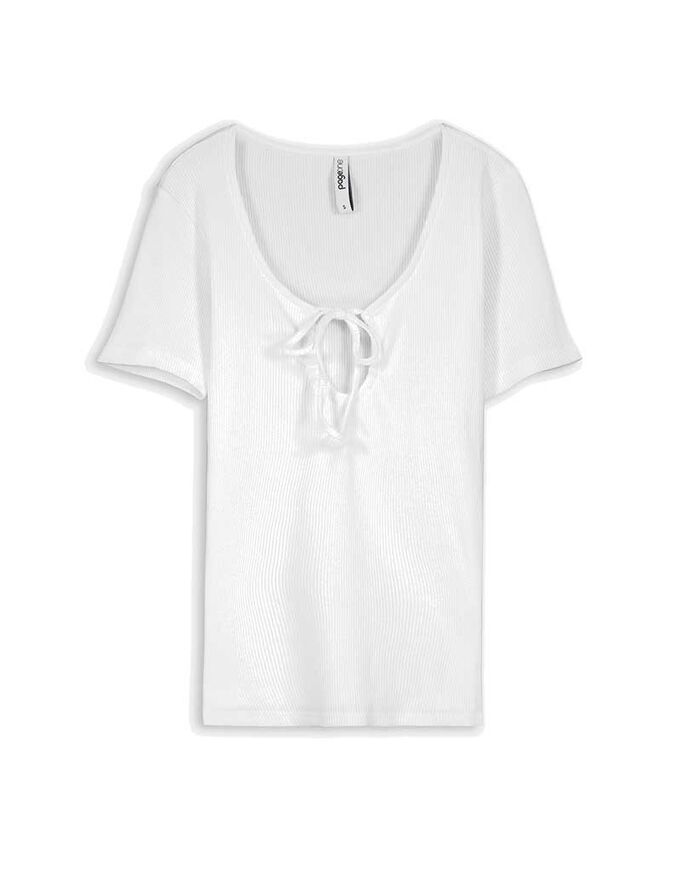 T-Shirt - Schlüsselloch-Ausschnitt