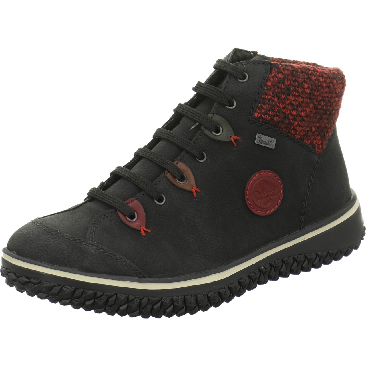 RIEKER Schnür-Stiefeletten schwarz