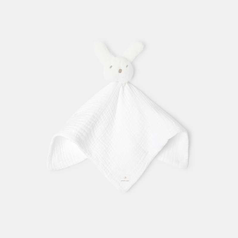 Doudou-lange lapin blanc naissance Absorba
