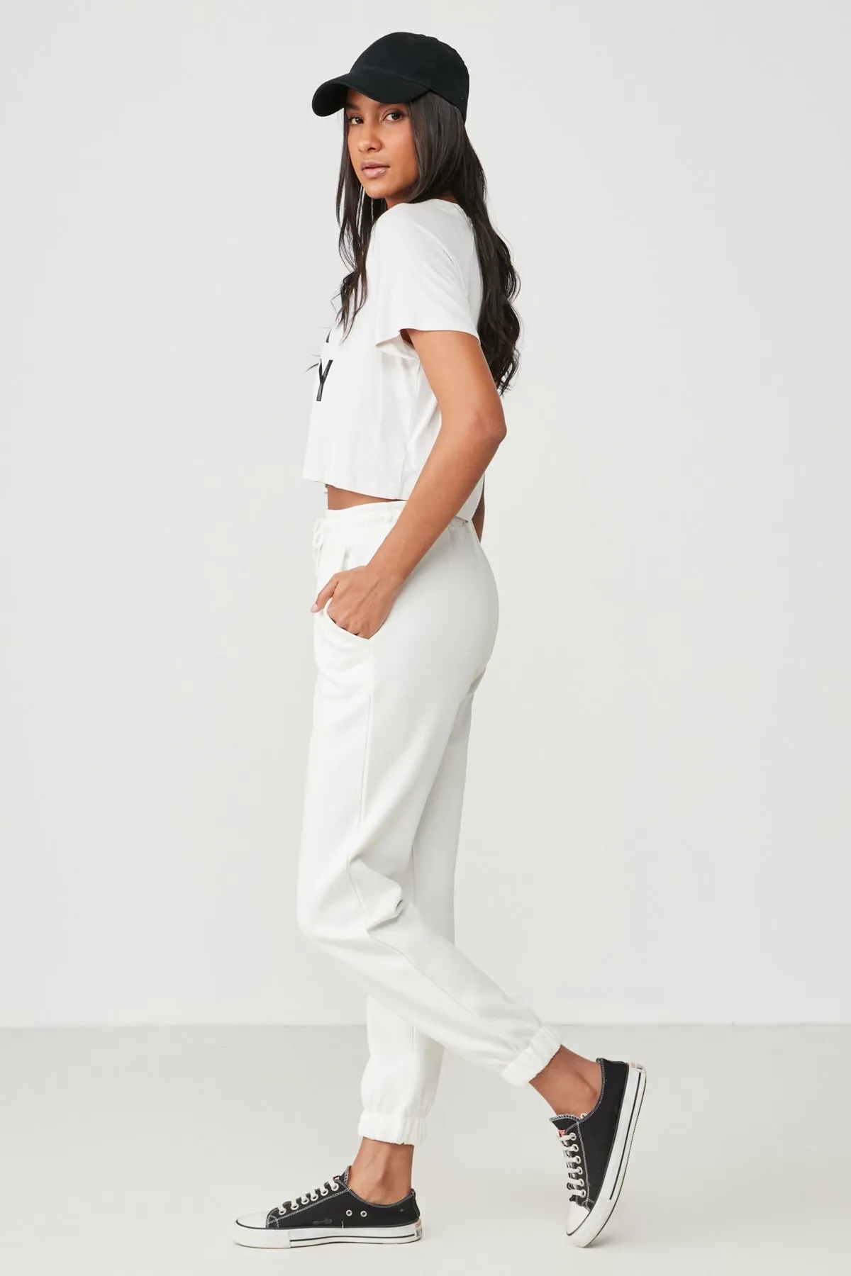 C&City  Basic Jogger-Jogginghose 802 Ecru