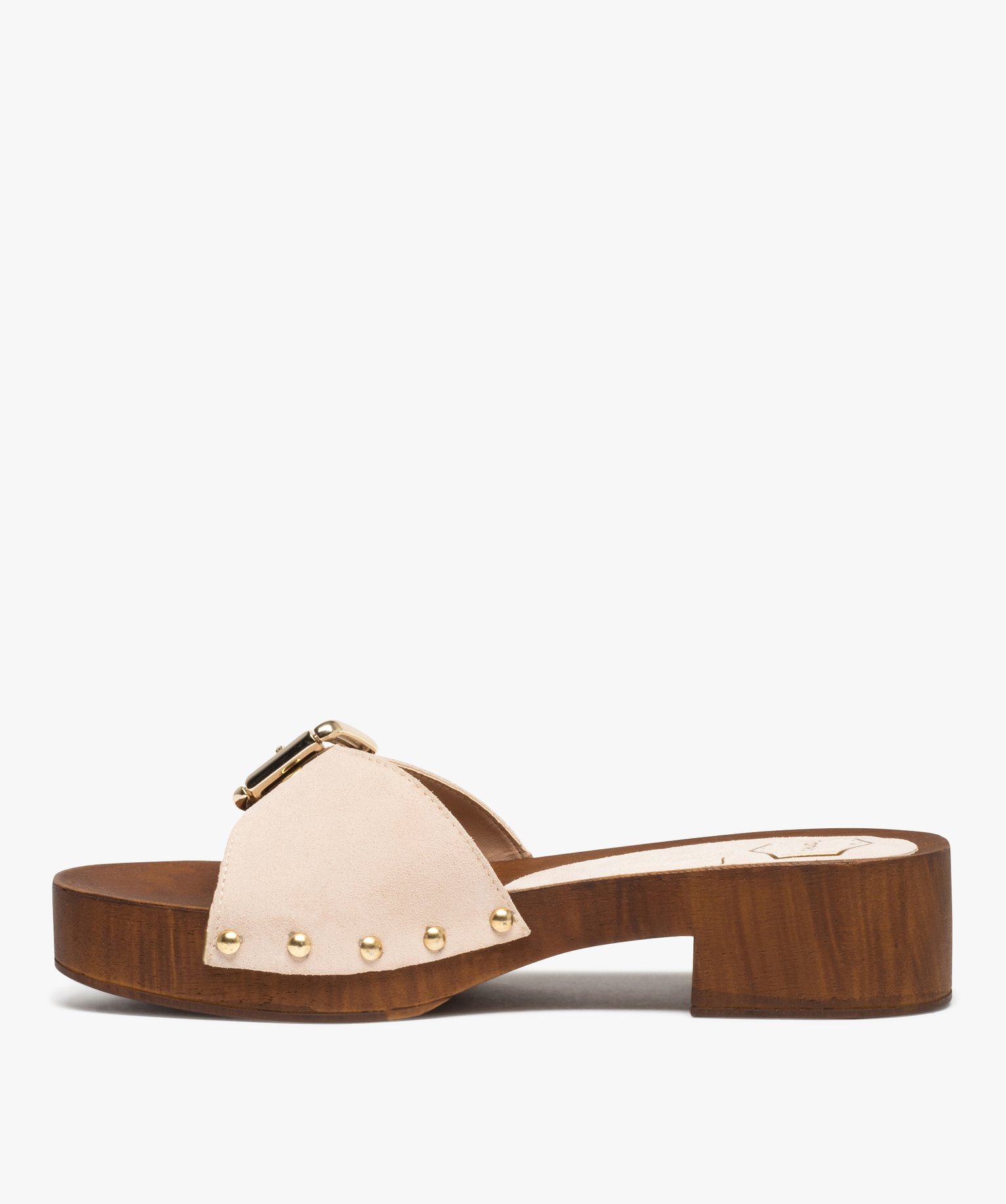 Mules femme à talon large et bride en cuir - Taneo beige | GEMO