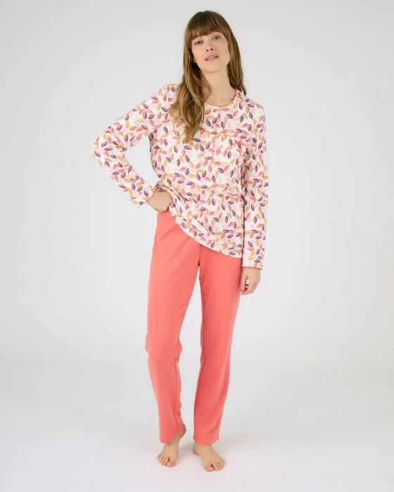 Pyjama à manches longues maille interlock imprimée