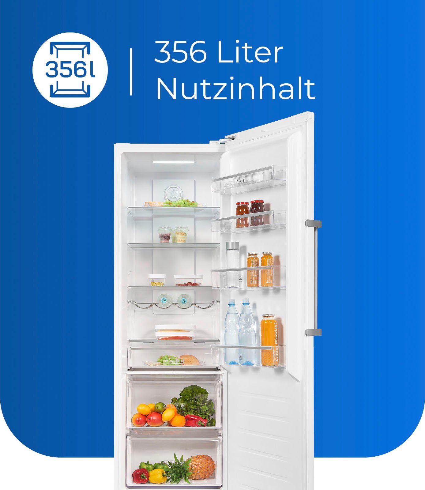 exquisit Vollraumkühlschrank KS360-V-HE-040D, 185 cm hoch, 60 cm breit