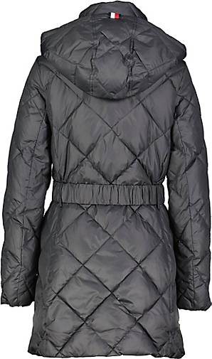 TOMMY HILFIGER Damen Steppmantel mit Kapuze ELEVATED BELTED QUILTED COAT