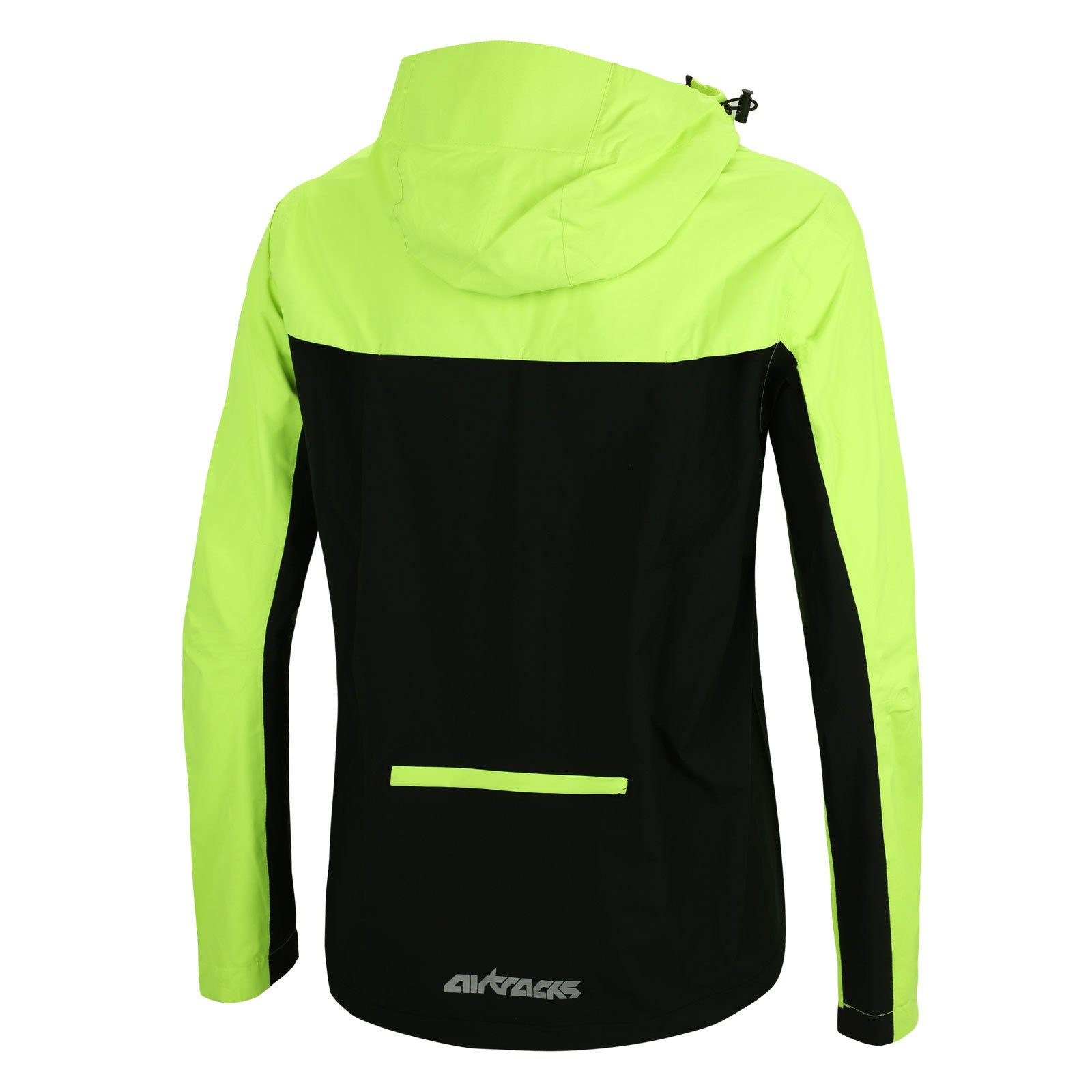 Airtracks Fahrradjacke Herren Fahrradjacke Regenjacke Pro Line mit Kapuze Fahrrad Regenjacke Wind & Wasserdicht, Wassersäule: 10.000 mm leicht & atmungsaktiv  S M L Xl XXL XXXL