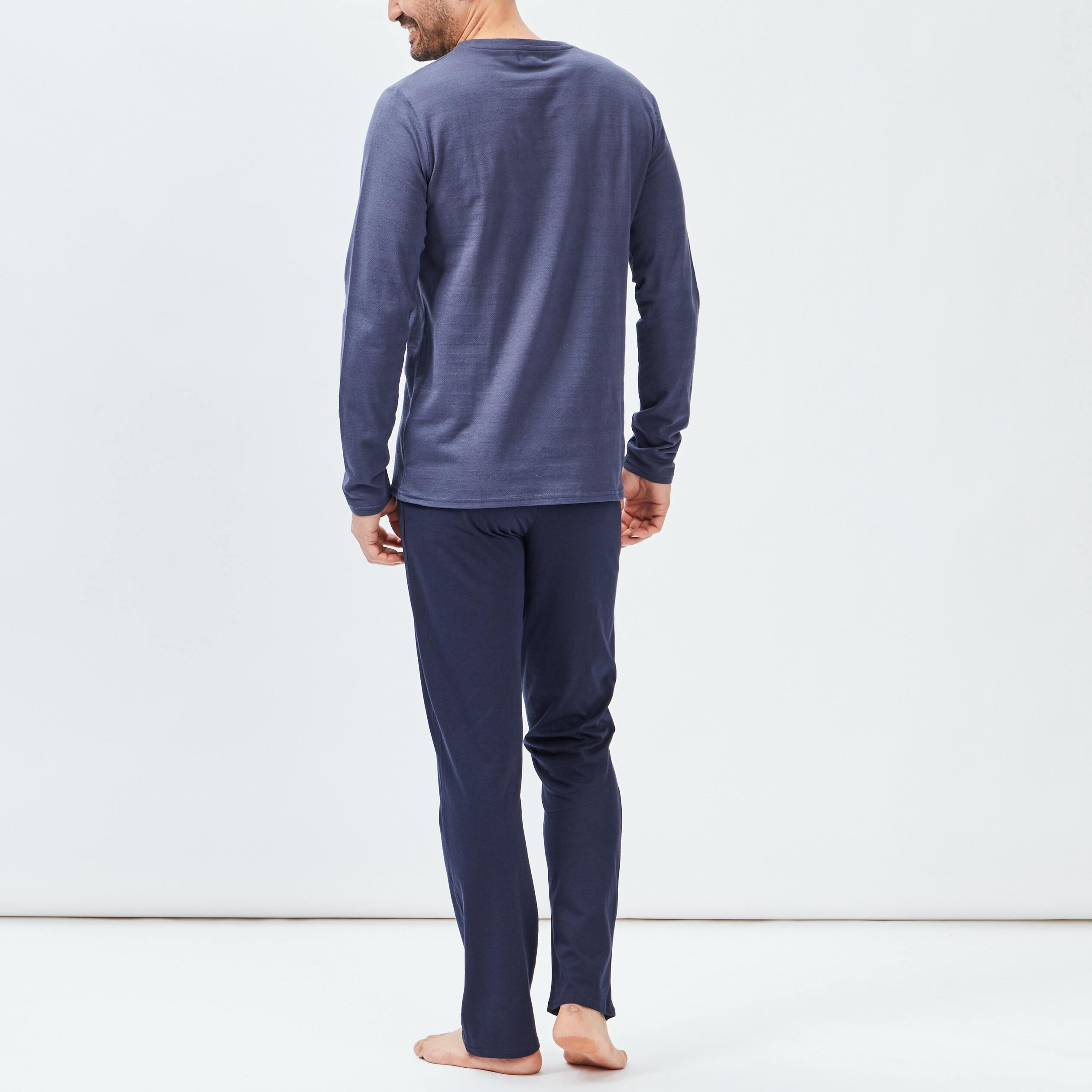 Ensemble pyjama 2 pièces bleu marine homme | La Halle