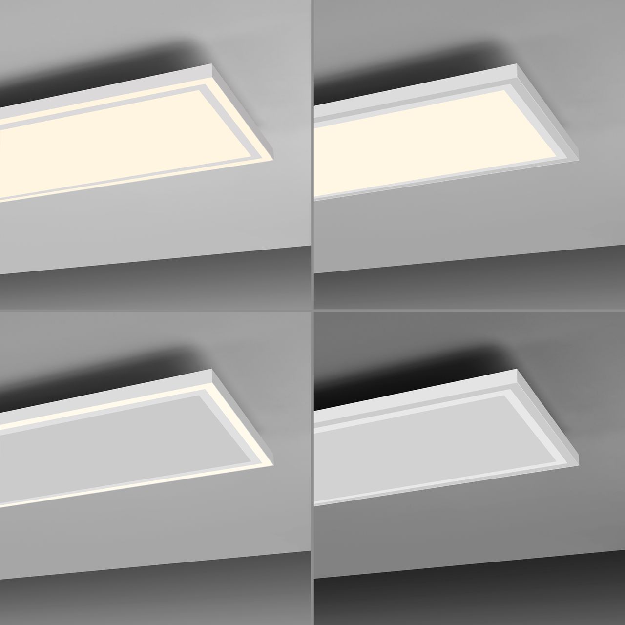 JUST LIGHT JUST LIGHT. LED Deckenleuchte EDGING, separat steuerbar, 3000 Kelvin, rechteckig, Weiß