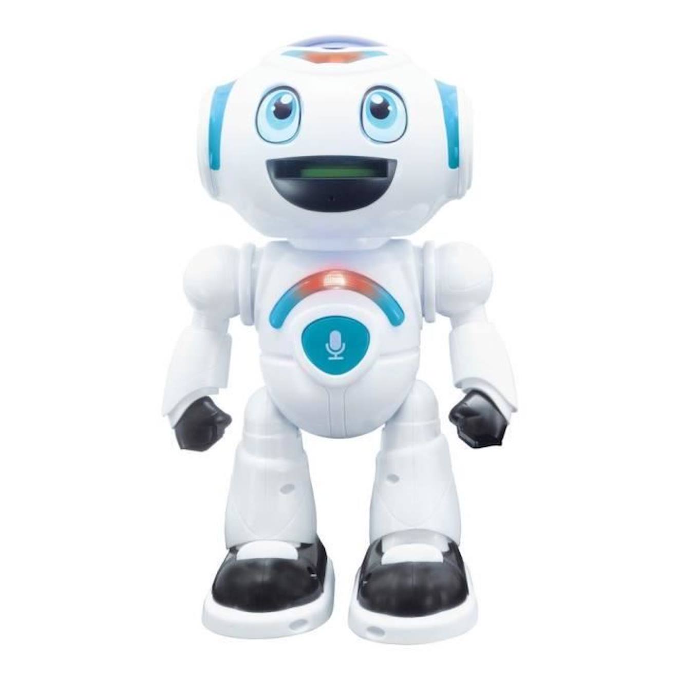 POWERMAN® MASTER Robot Programmable avec Quiz, Musique, Jeux, lancer de disque et télécommande (Français) blanc