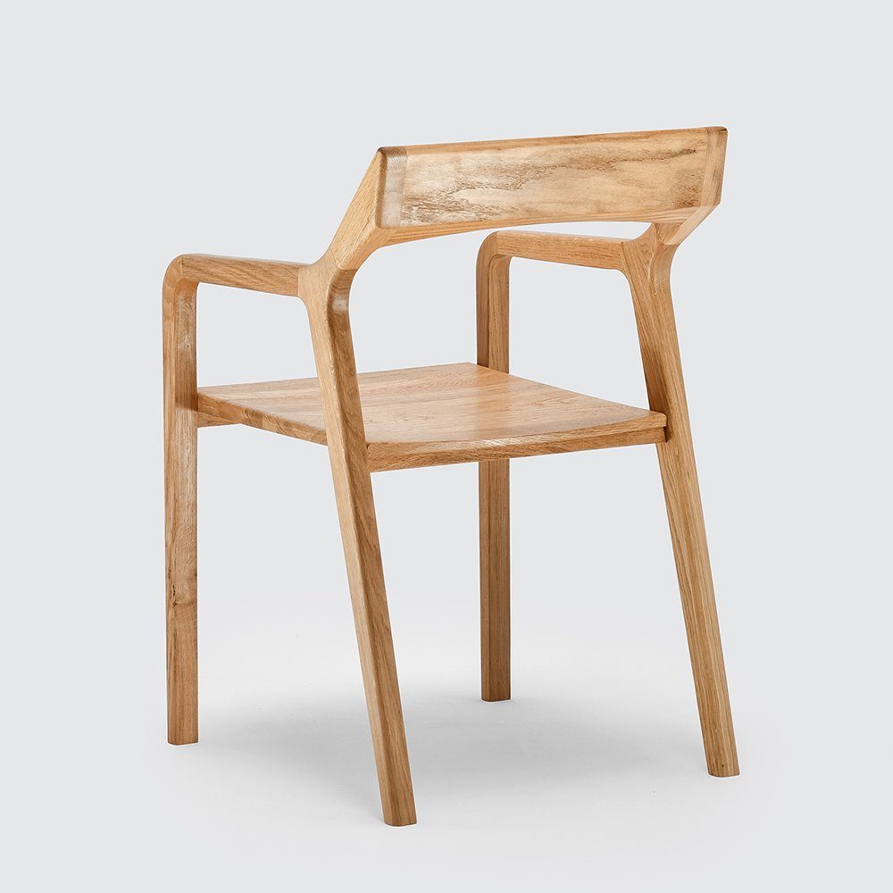 Mobello Stuhl Zeitloser Massiv Holz Designerstuhl, Bequemer Holzstuhl & Esszimmerstuhl, 52x53x80 cm