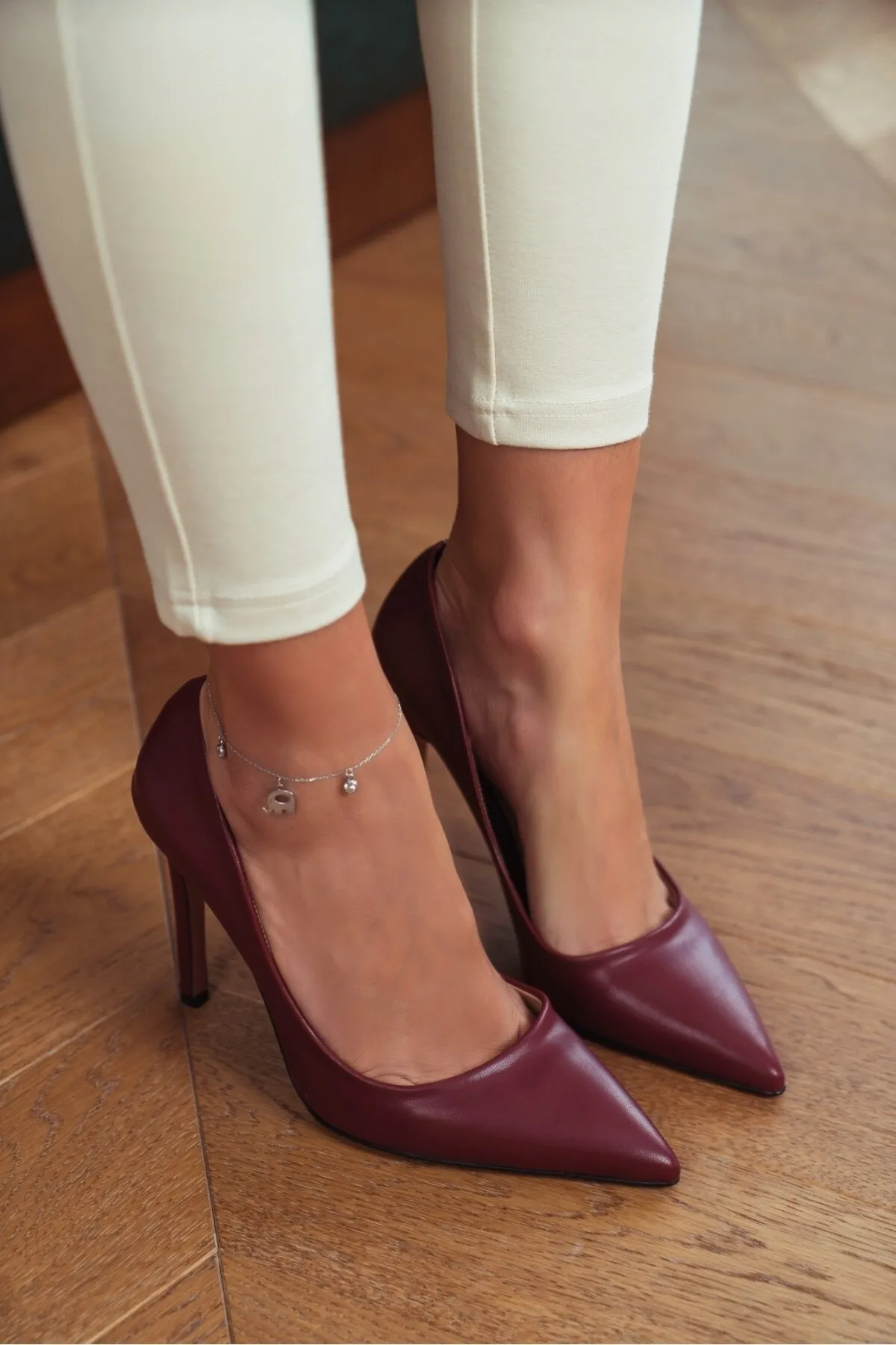 NİŞANTAŞI SHOES  Vanessa Burgundy Matte Pointed Toe Damen Stiletto