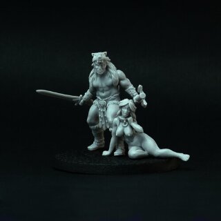 Barbarian with Women (28 mm)