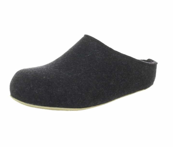 HAFLINGER Hausschuhe grau Michel-graphit Filz/Leder