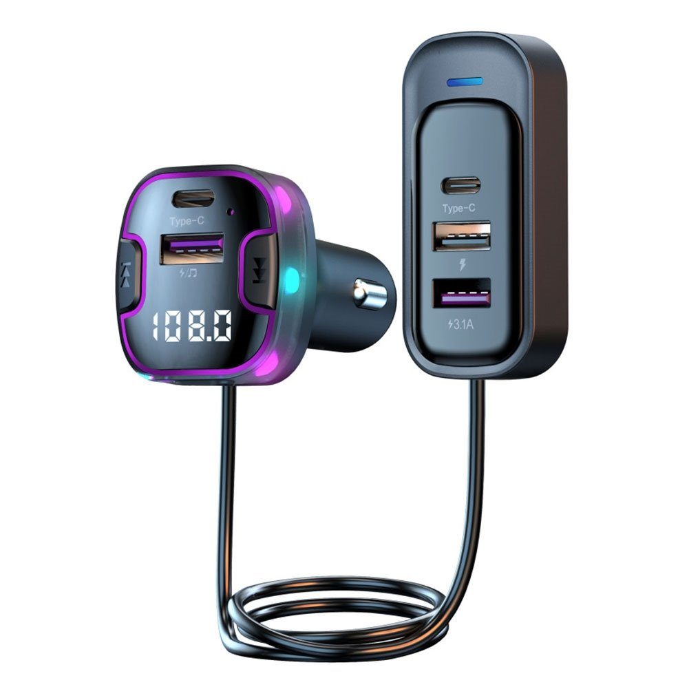 DESUO USB C Auto Ladegerät Bluetooth 5.3 Freisprechanlage MP3 USB-Ladegerät Autobatterie-Ladegerät