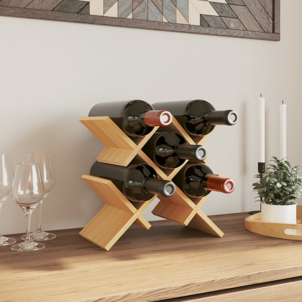 vidaXL Weinregal Weinregal für 5 Flaschen 41x15x25 cm Bambus, 1-tlg.