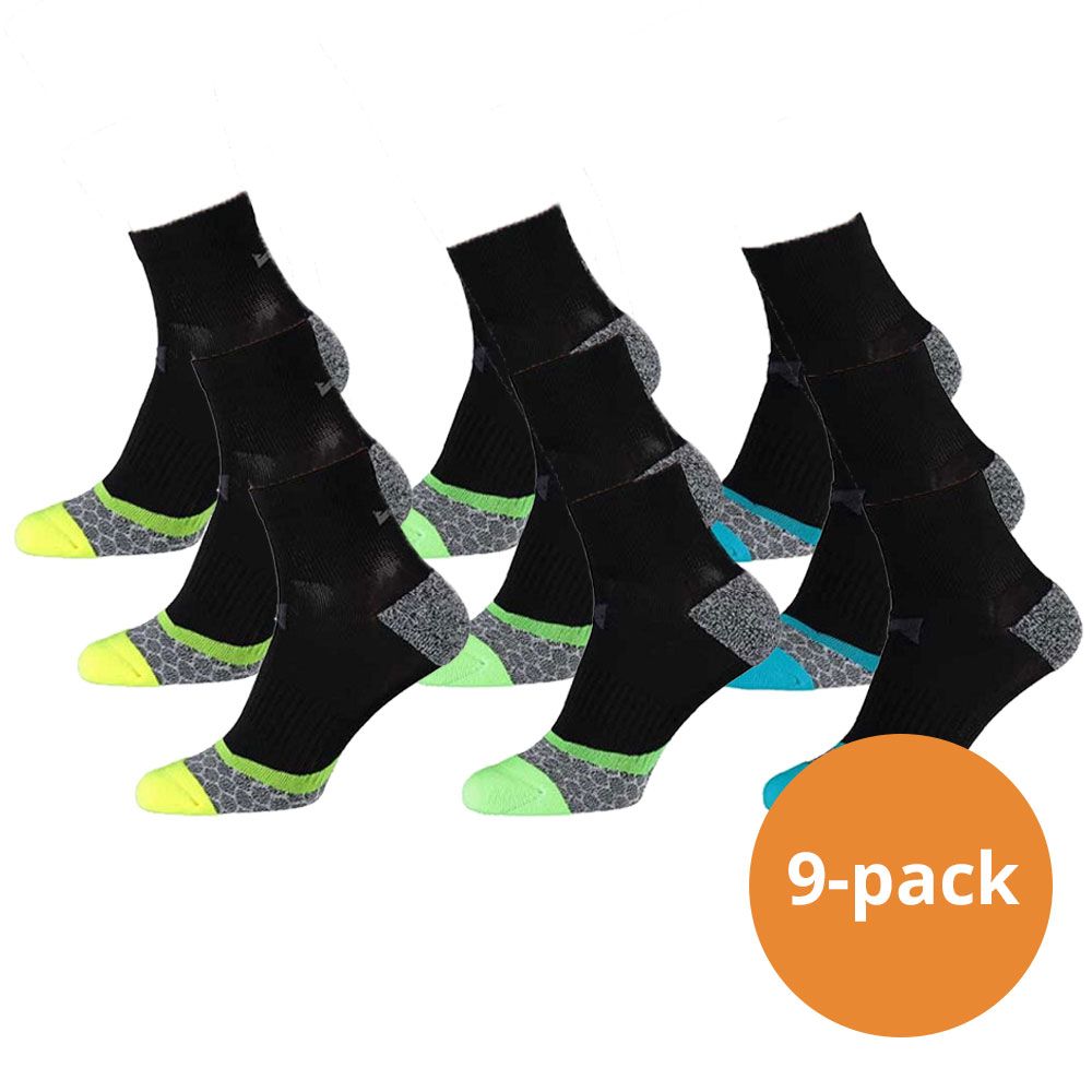 Xtreme 9 Paar Multi Black Laufsocken