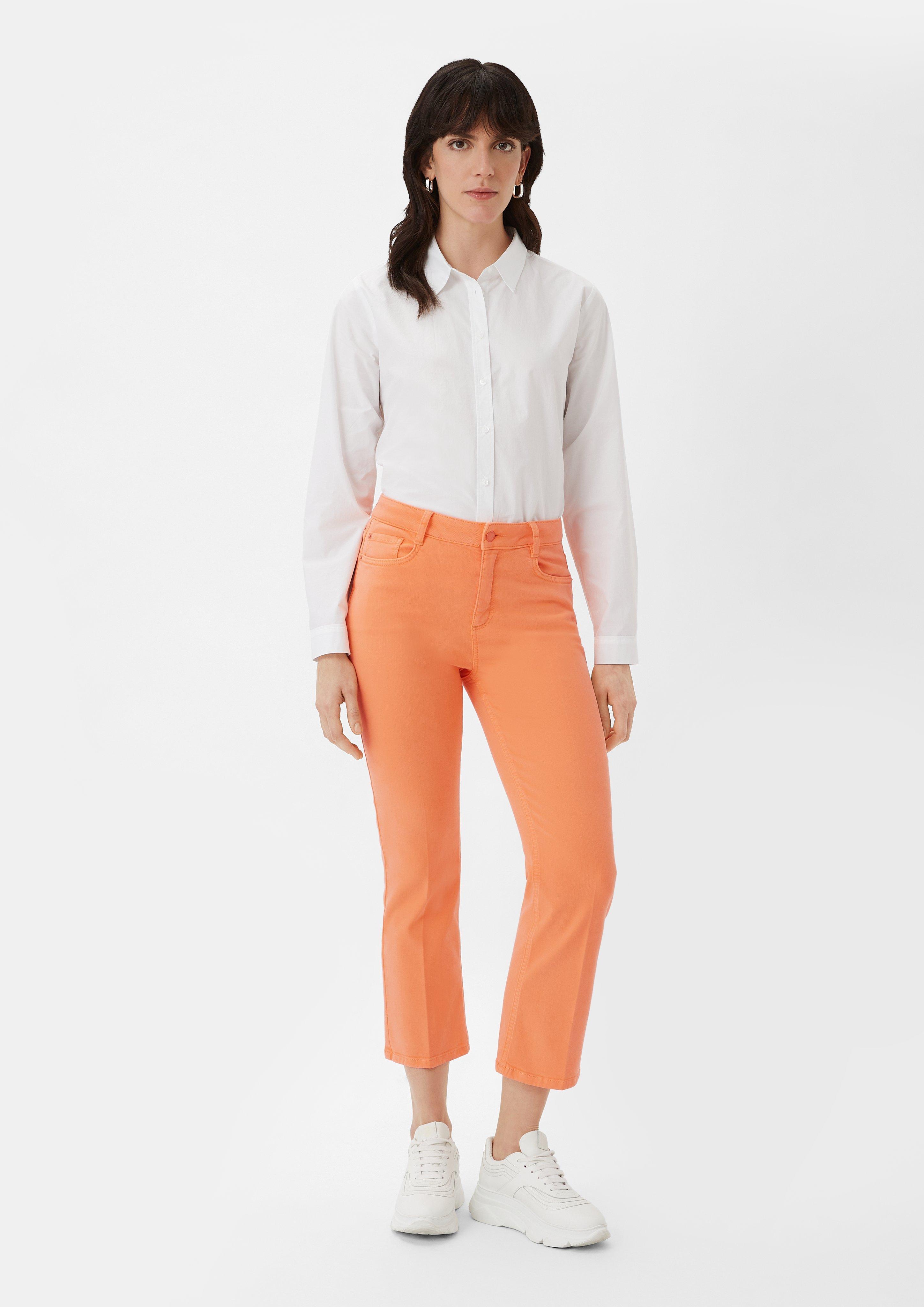 Regular: Twill-Hose mit Flared leg - orange