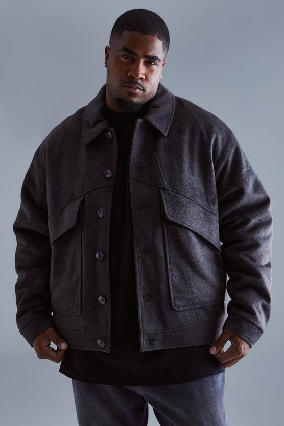 Plus gepolsterte Melton Harrington-Jacke