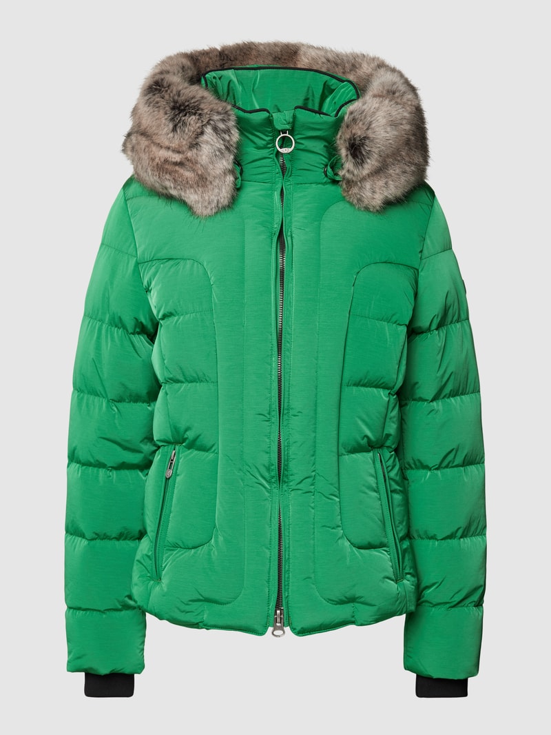 Funktionsjacke mit Kunstfell Modell 'ASTORIA' in apfelgrün meliert