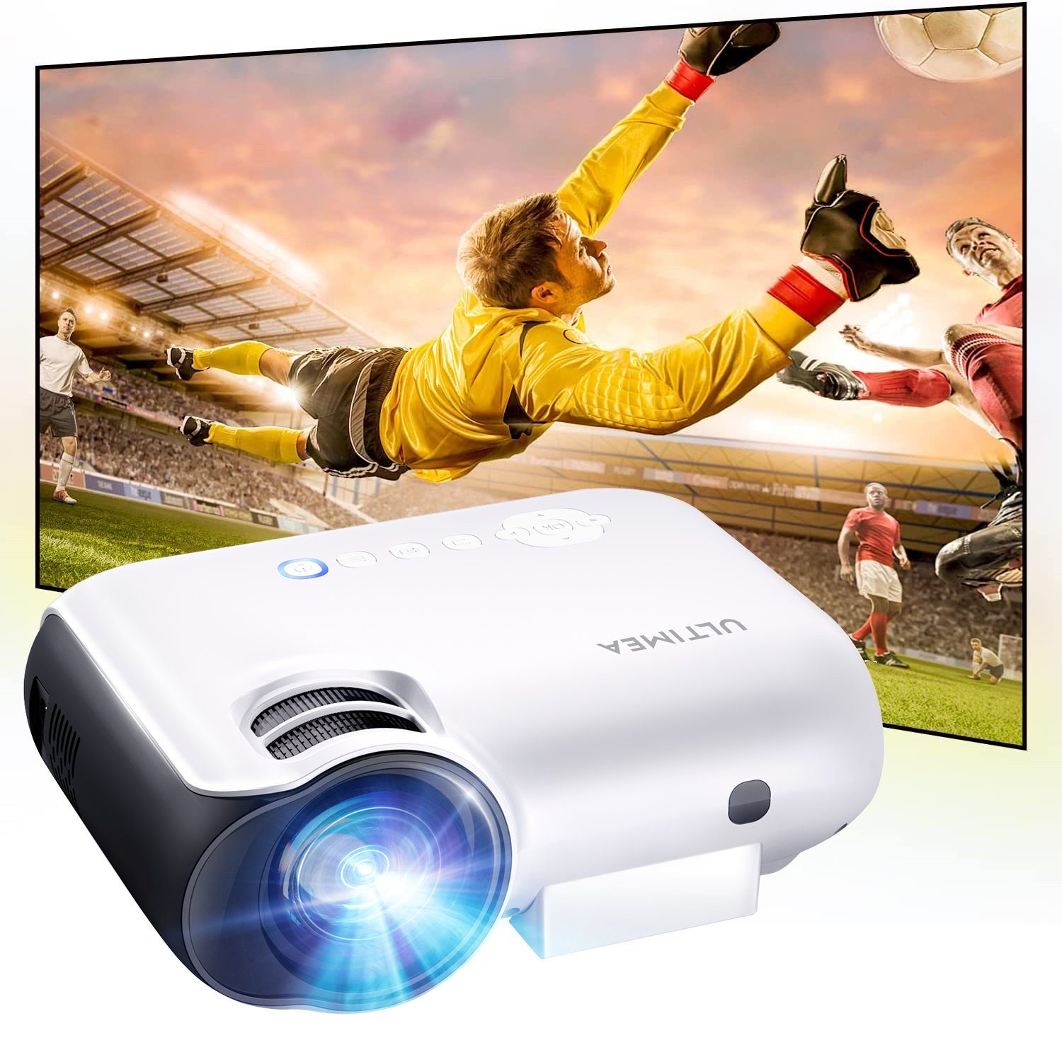 Ultimea P20 Bluetooth LCD-Beamer (10000 lm, 10000:1, 1920 x 1080 px, Tragbarer Bluetooth-Beamer,Intelligenter 1080P Full HD Filmprojektor)