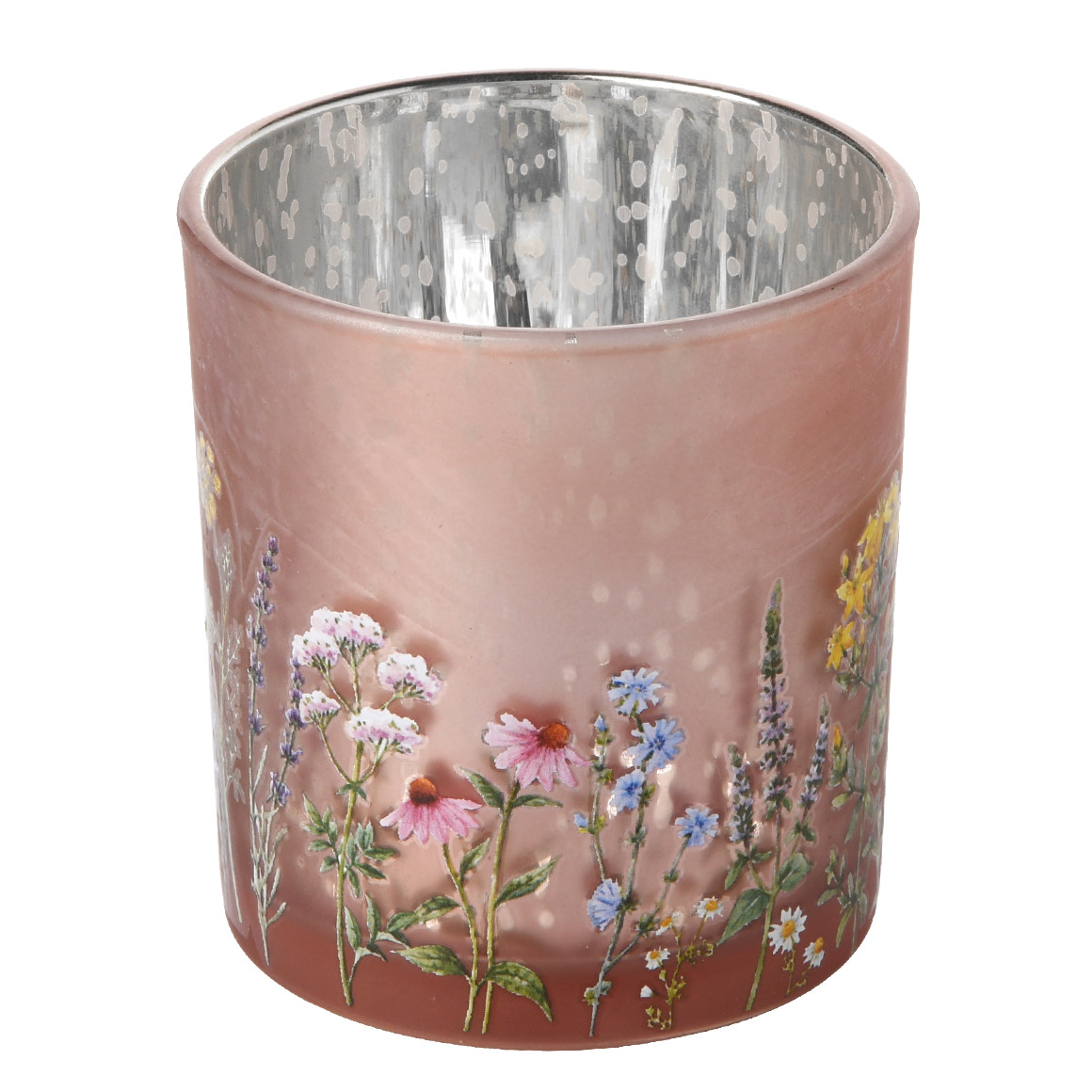 Windlicht mit Blumen-Motiv