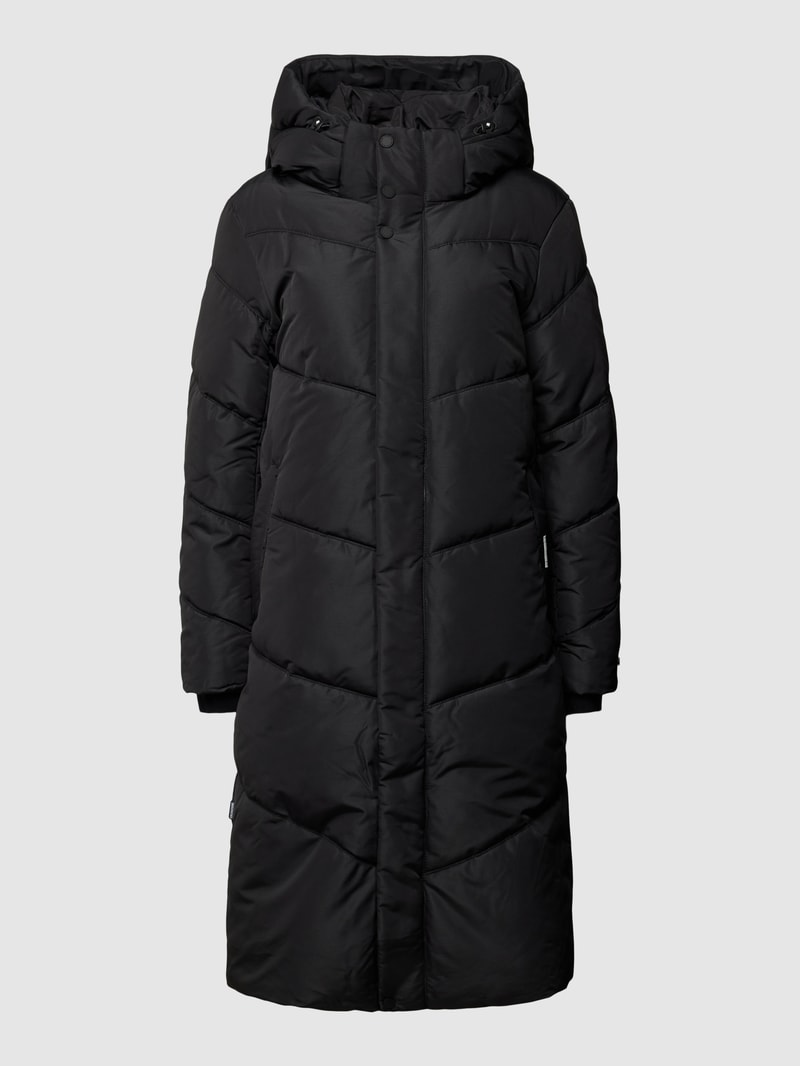 Steppmantel mit Kapuze Modell 'TORINO' in schwarz