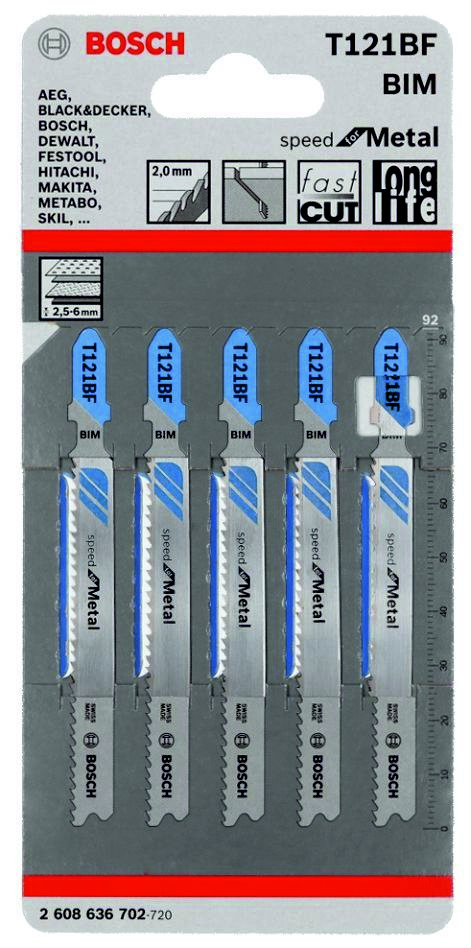 Bosch Blauw Accessoires 2608636702 Decoupeerzaagblad T 121 BF Speed for Metal