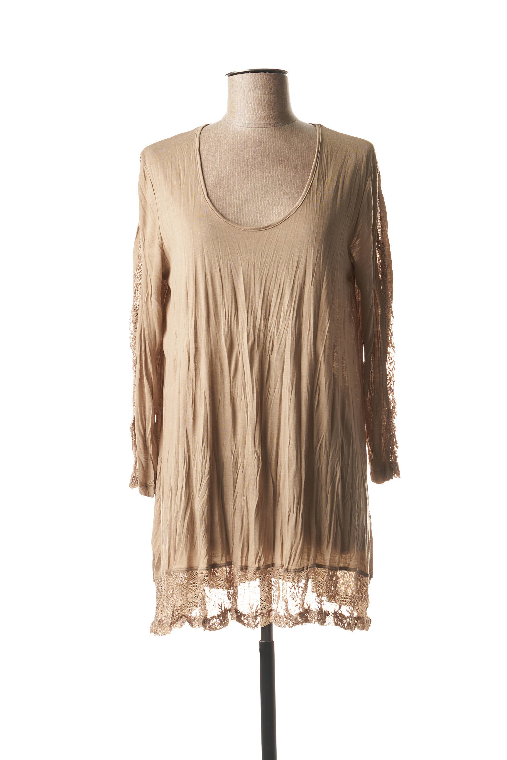 Lauren Vidal Tuniquemanchelongue Femme couleur beige