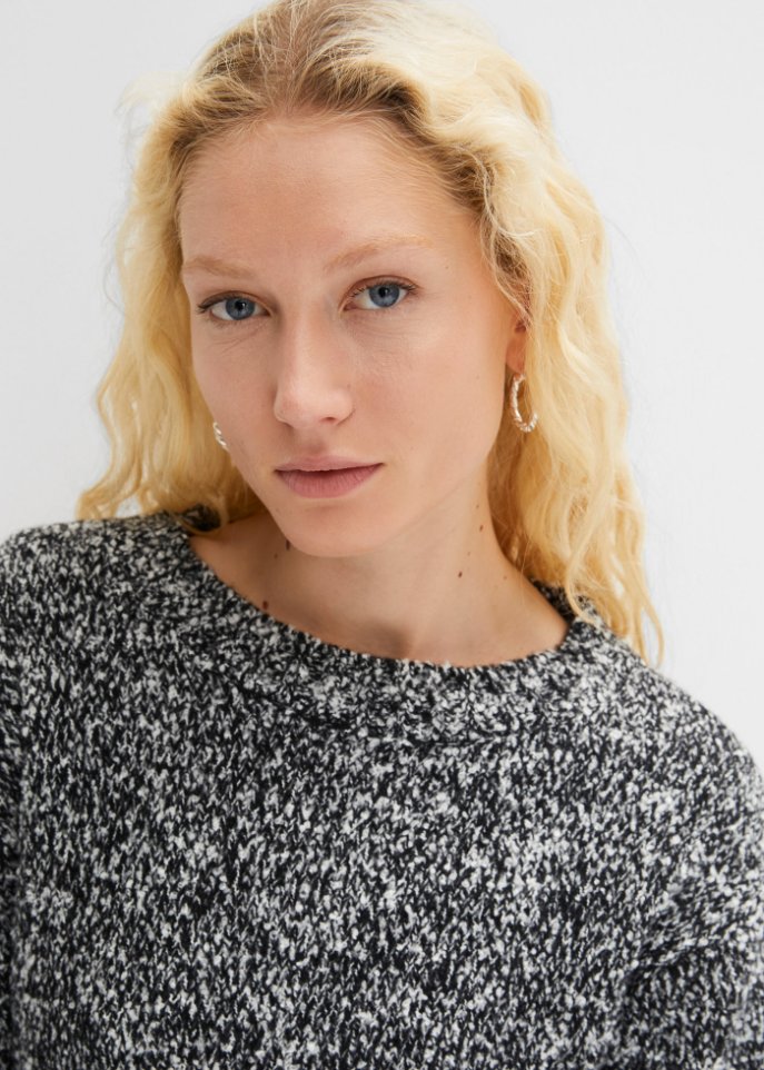 Strick-Pullover mit Rundhalsausschnitt