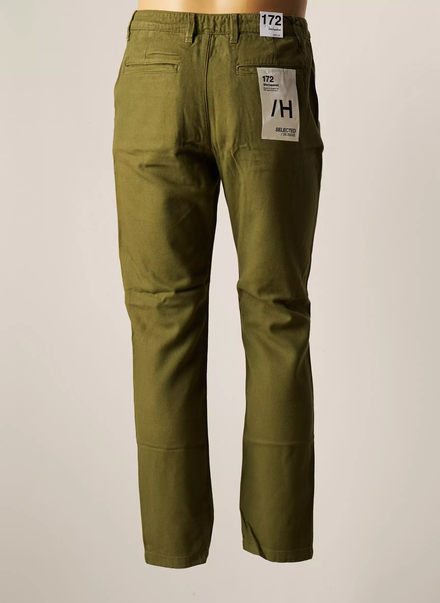 Selected Pantalons Chino Femme couleur vert