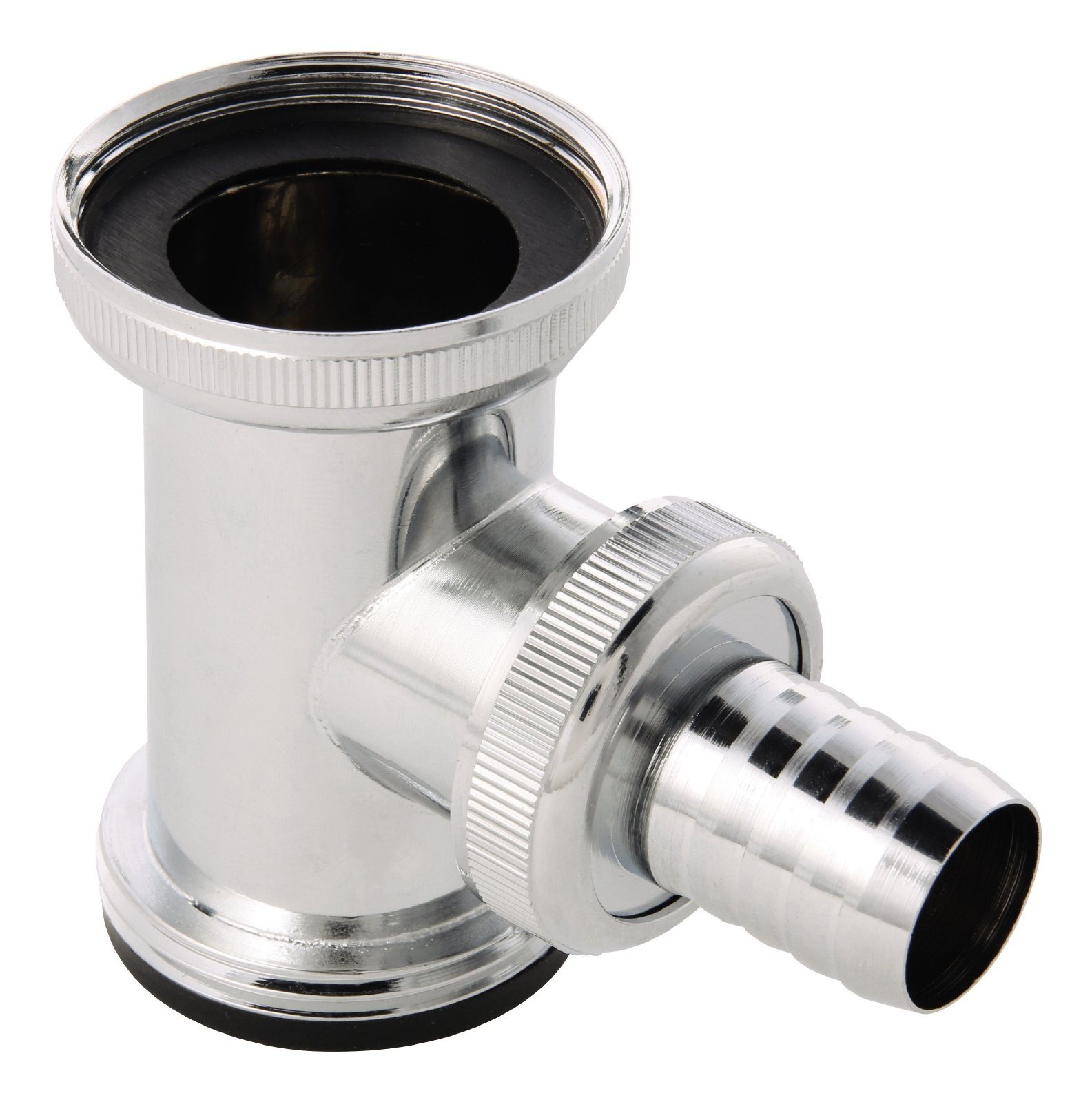 SANITOP WINGENROTH Siphon, (1-tlg., Geräte-Zwischenstück, Schlauchverschraubung 3/4), Chrom, Typ 1 1/4 '', für Waschtisch, mit Verschlussplatte, 221726