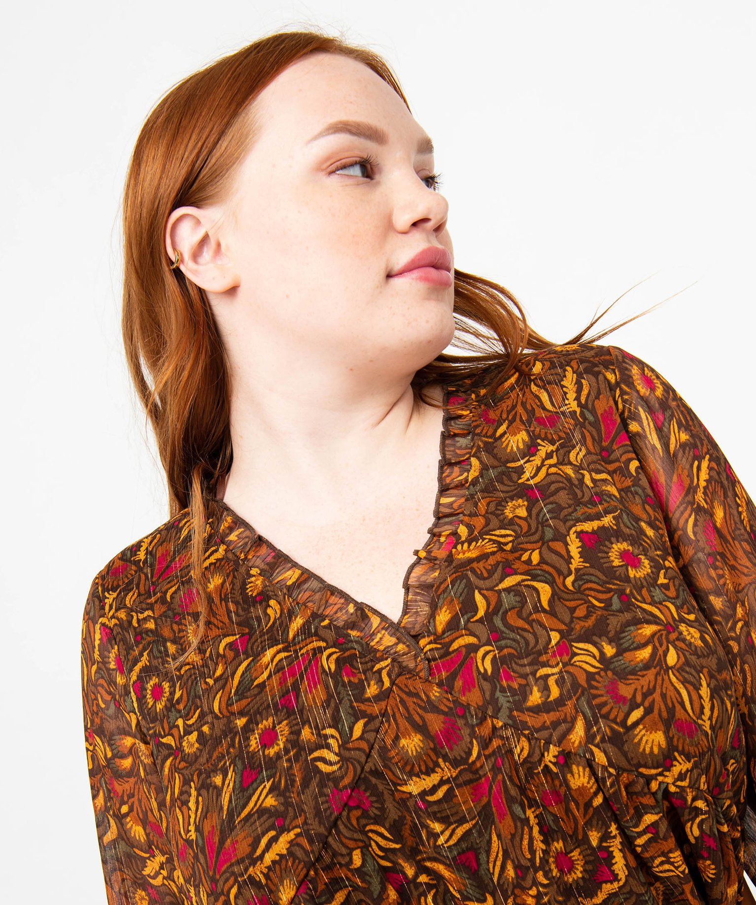 Robe en voile imprimé femme grande taille imprime | GEMO