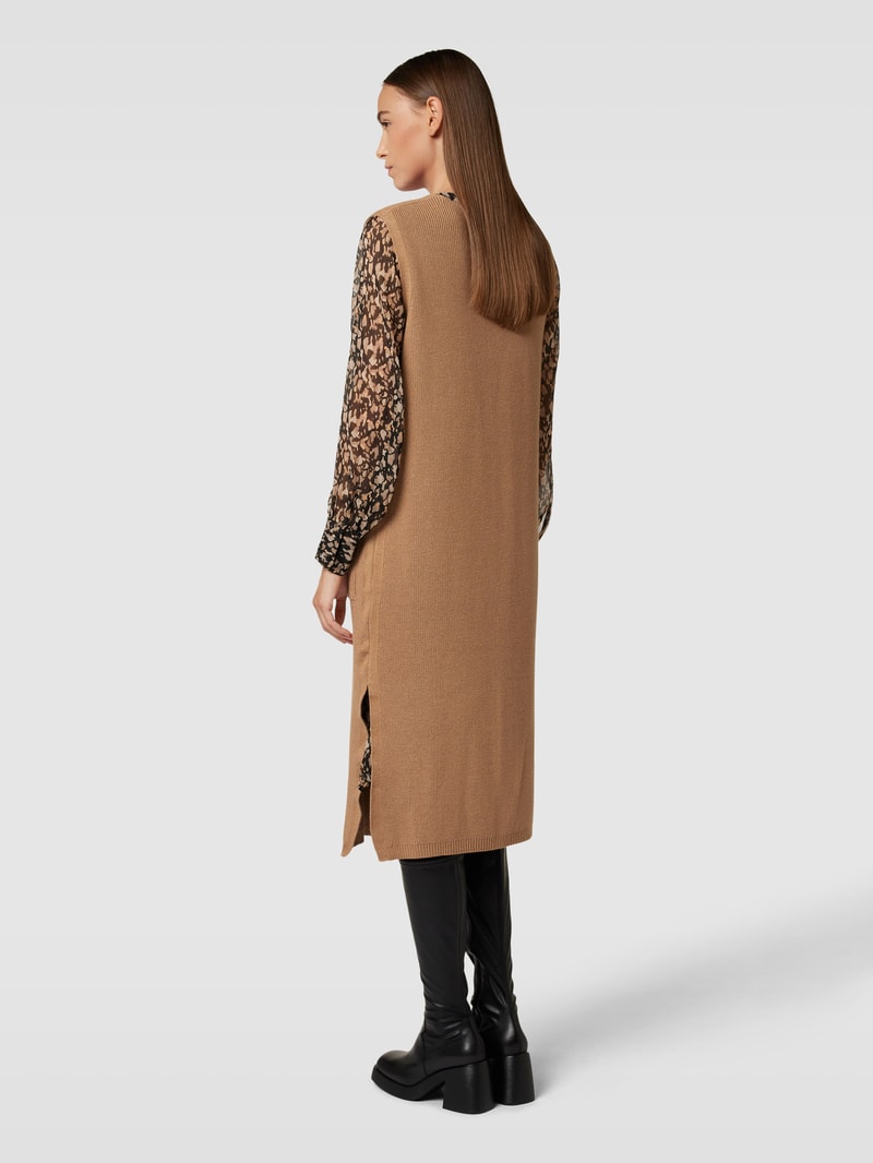 Longcardigan mit Seitenschlitzen in sand
