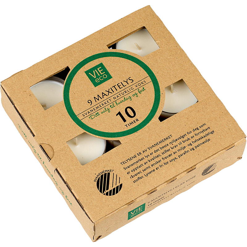 Vie Eco Maxitelys 9-pk 10 timer svanemerket Vie Eco