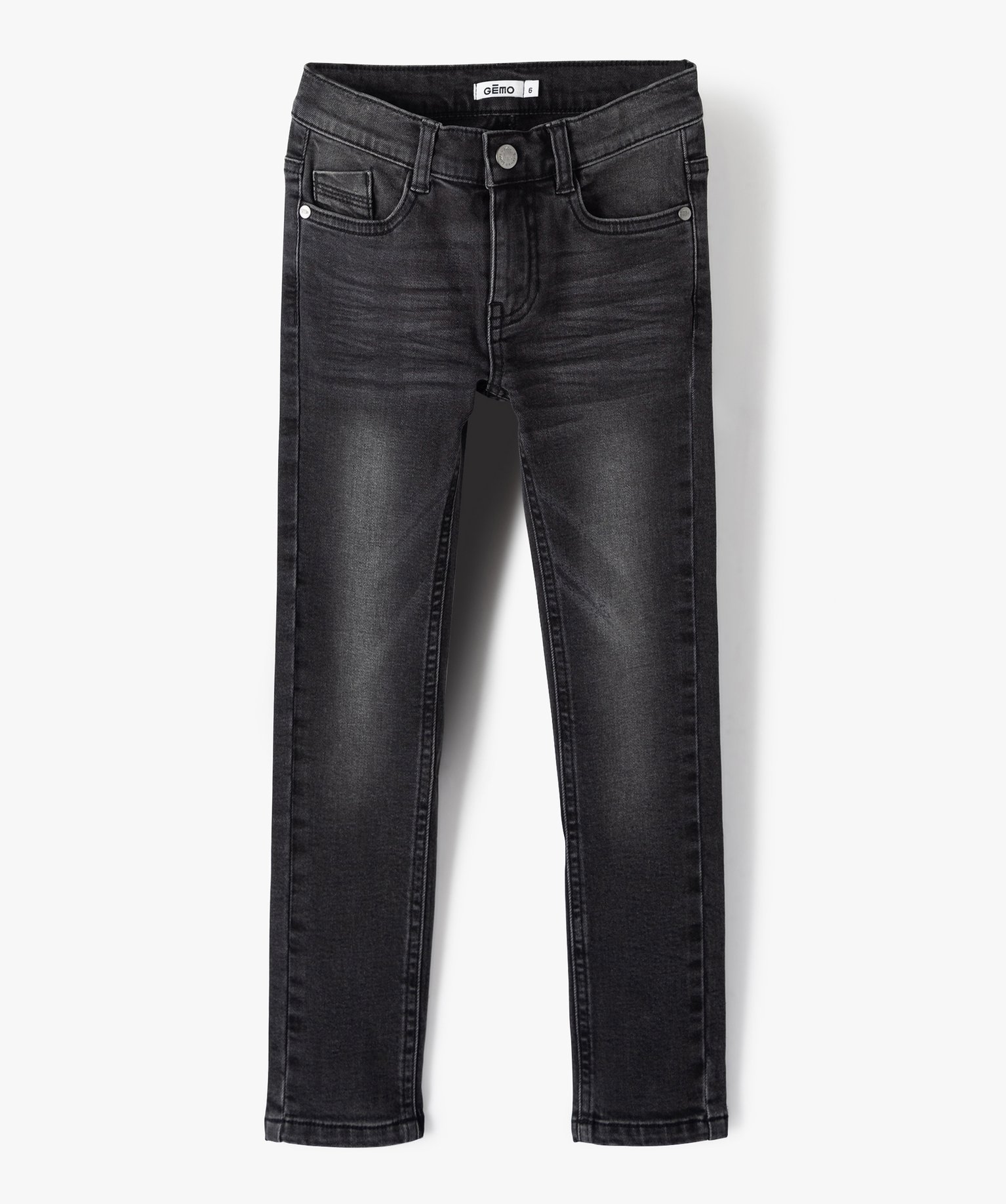 Jean coupe skinny extensible 5 poches Garçon gris fonce | GEMO