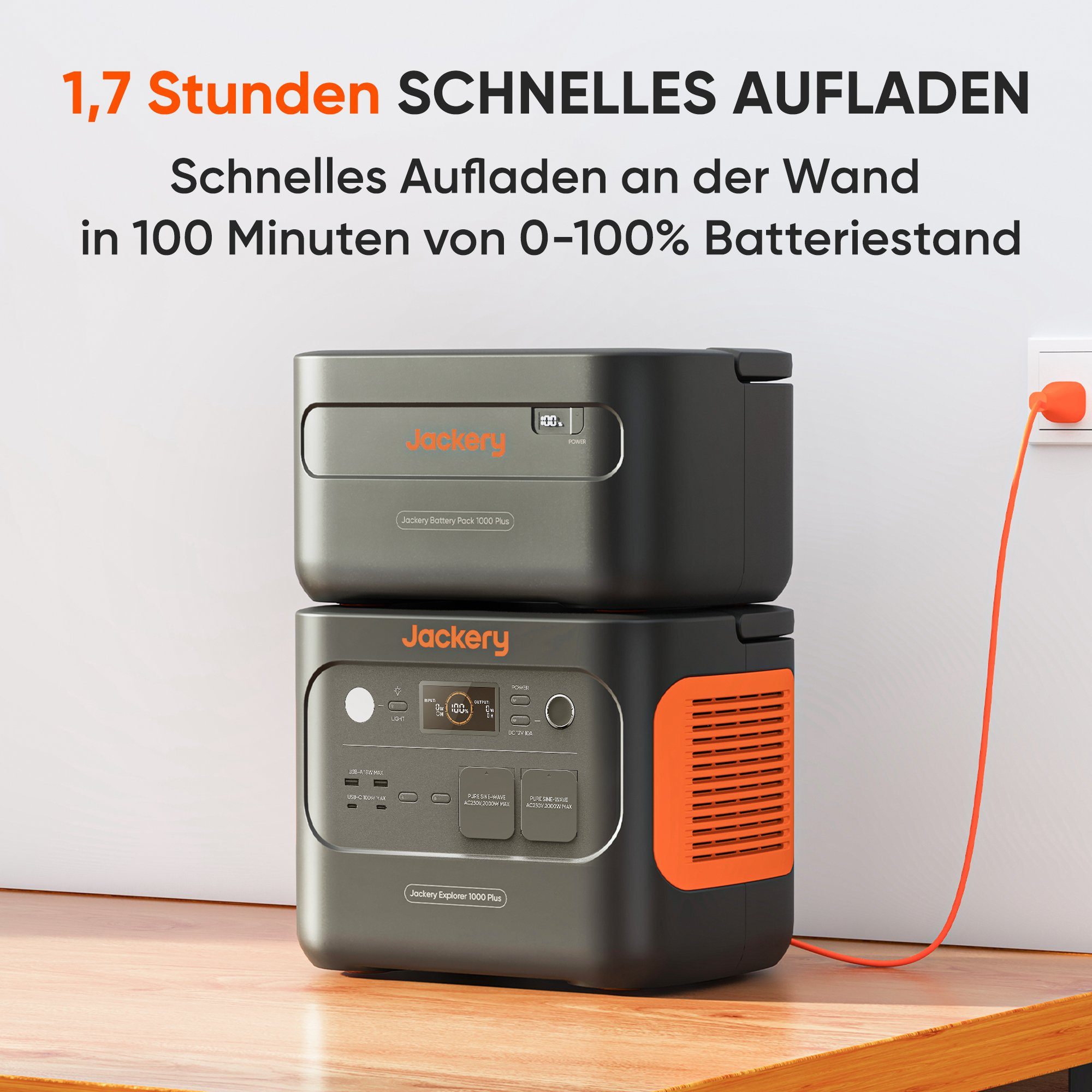 Jackery Stromerzeuger Erweiterungsakku für 1000 Plus, 1264Wh LiFePO4 Akku, (1-tlg), Kompatibel mit Explorer 1000 Plus