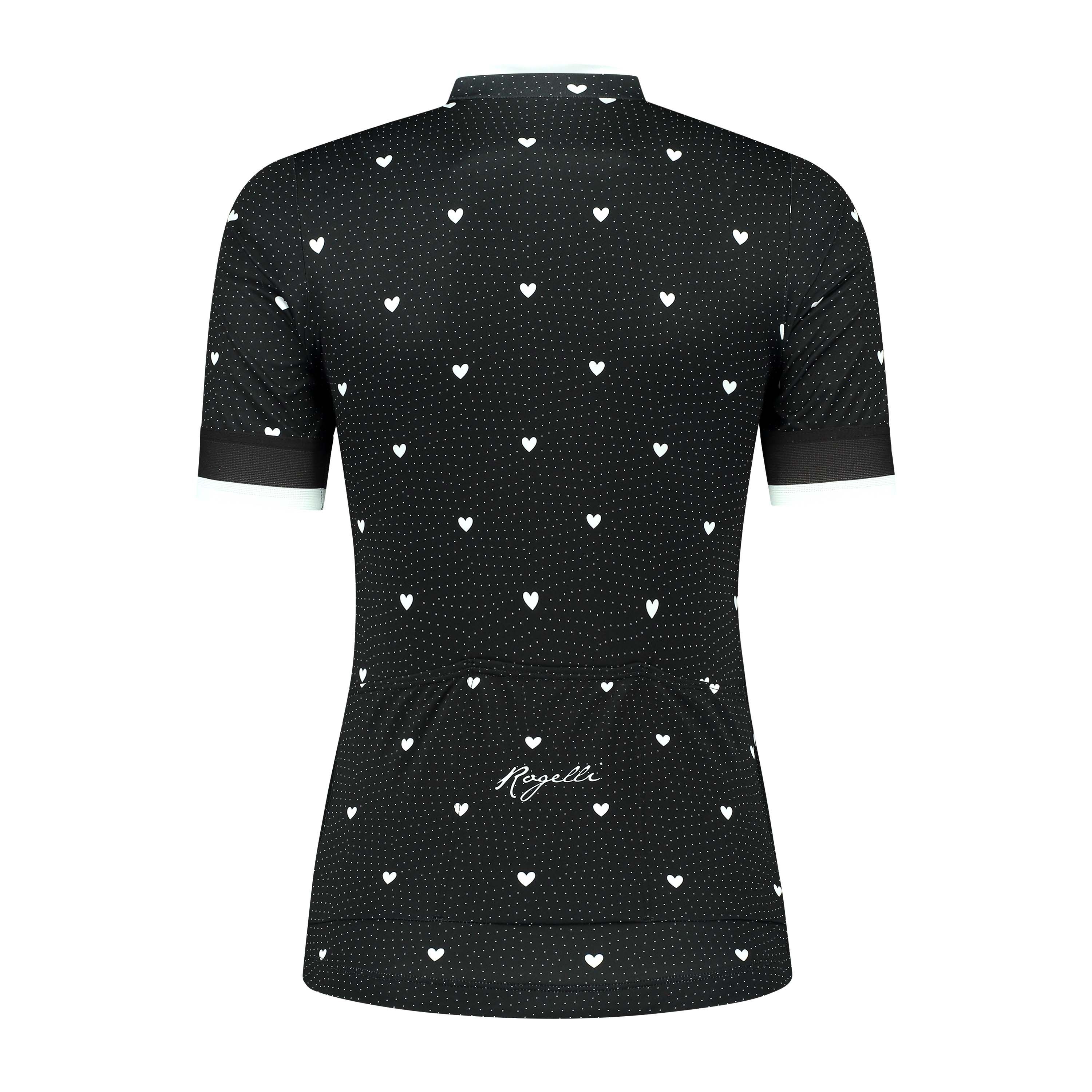Rogelli Hearts Schwarz/Weiß Damen Radtrikot Kurzarm