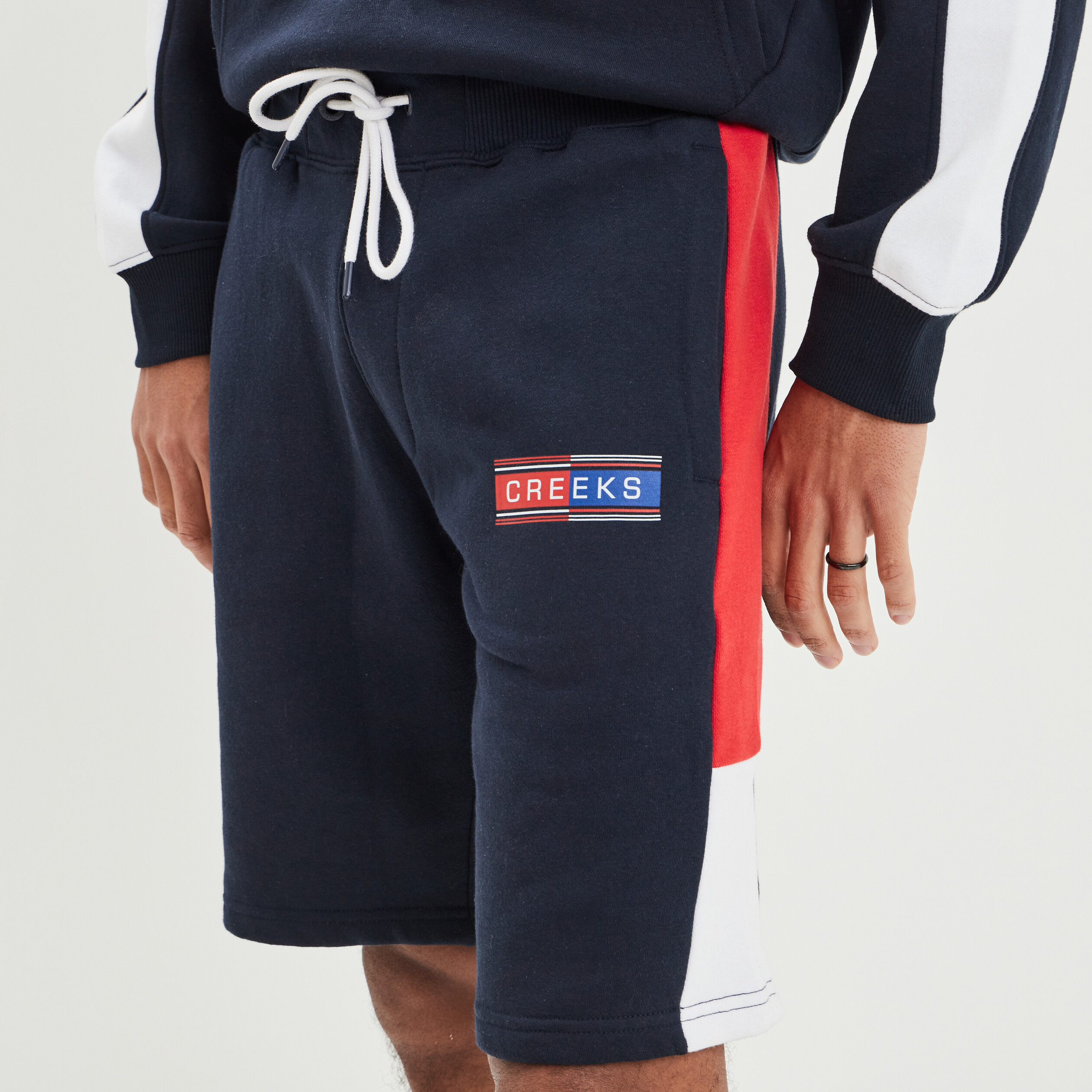 Jogging-Short droit à coulisse Creeks bleu marine homme | La Halle